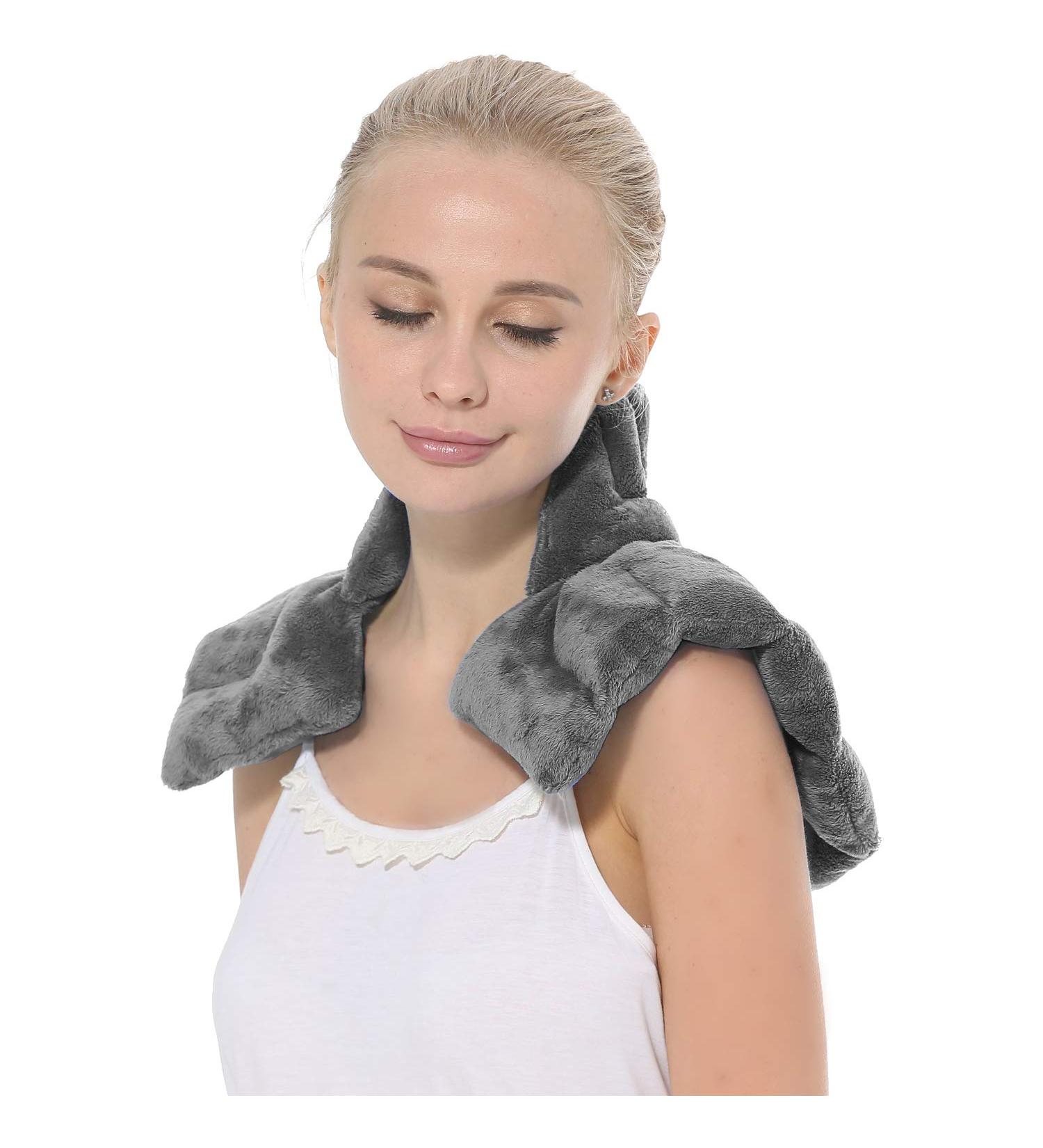 Aroma Season Heated Neck Warmer - Microwave Heat Pad for Neck and Shoulder Pain Relief in Grey - Buy Online on GoSupps.com