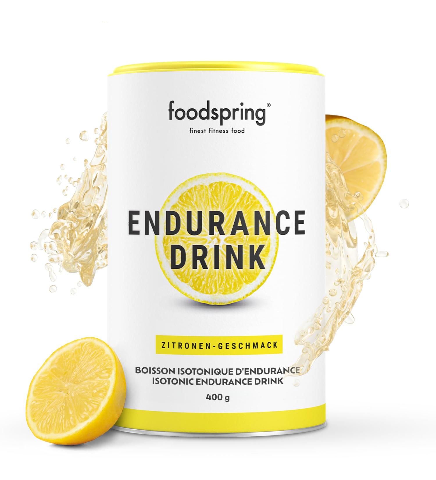 foodspring - Endurance Drink Electrolyte Powder 400g Lemon Blend - Hydration Powder for Sport Endurance & Energy - Buy Online on GoSupps.com