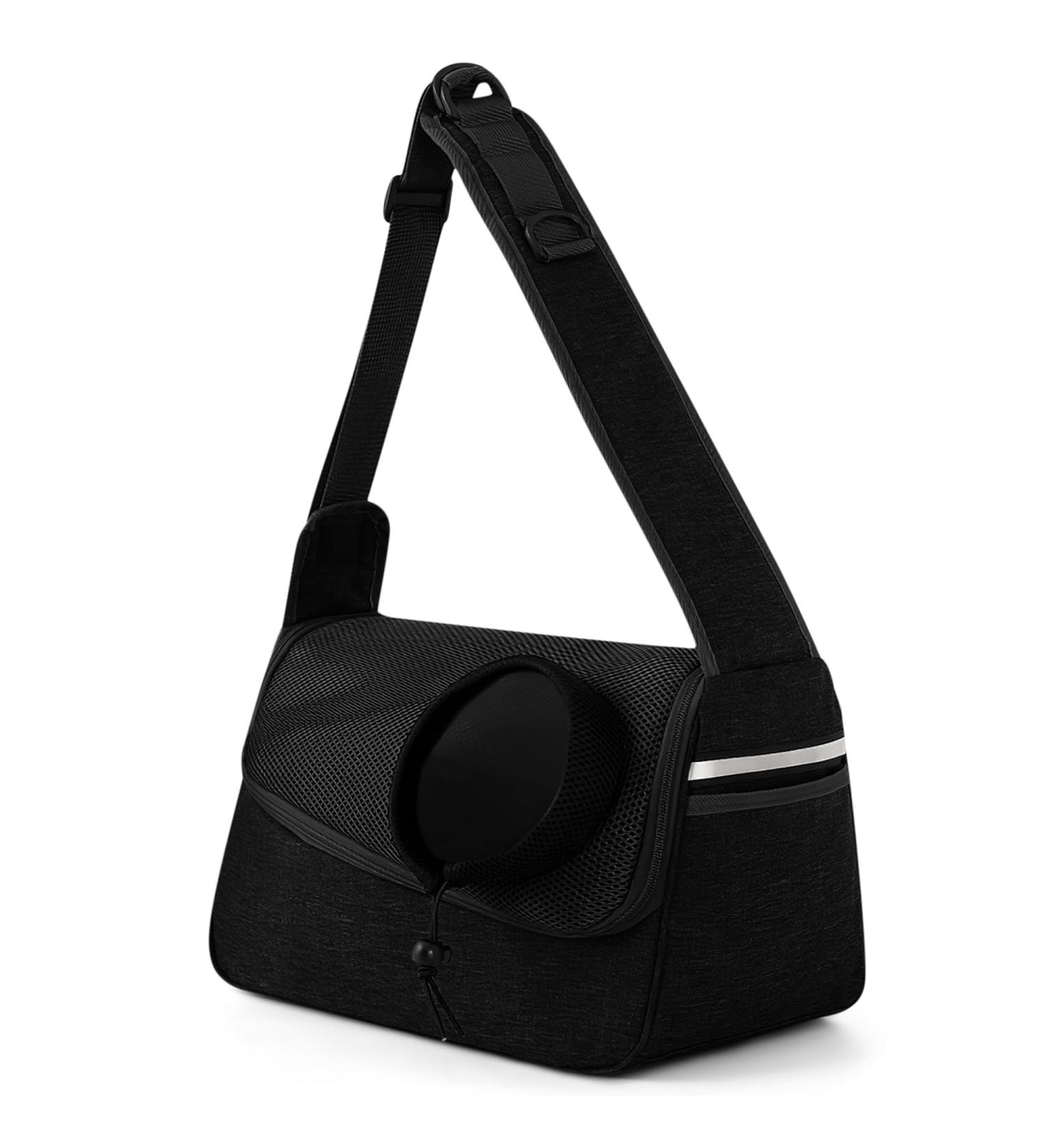 Flovippet Sling for Dogs & Cats | Breathable Dog Carrier Bag for Small Dogs (Up to 5kg) | Soft Outdoor Pet Bag - Black - Buy Online on GoSupps.com