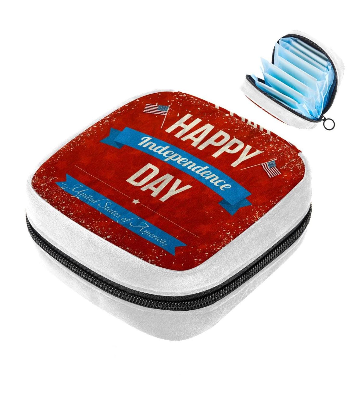 GIAPB Sanitary Napkin Storage Bag Period Bag Tampon Bag Makeup Bag Pad Pouch USA Independence Day Pattern Color5044 - Buy Online on GoSupps.com