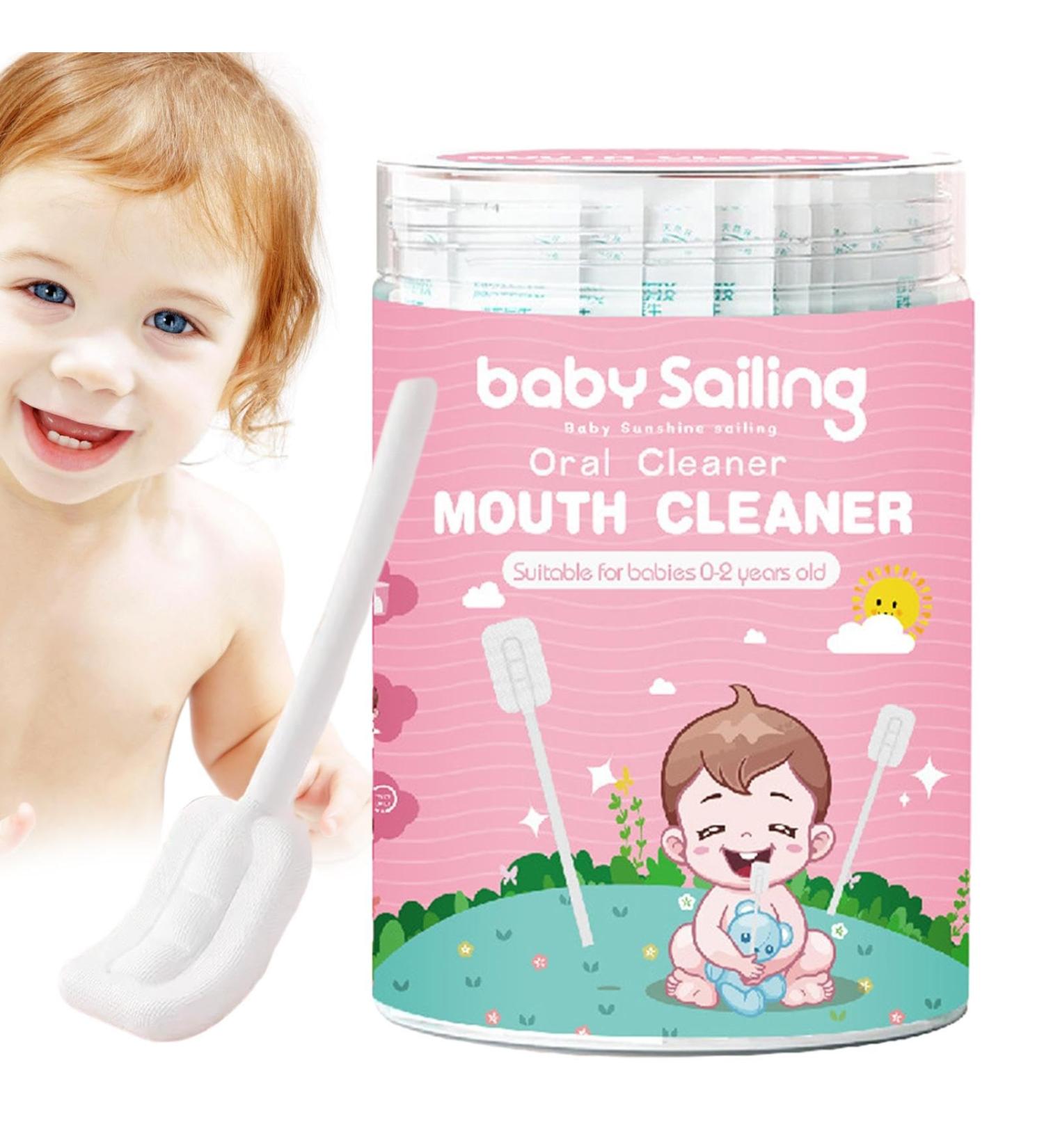 Fulenyi Mouth Cleaner for Babies - 30 Pieces Tongue Gauze Cleaners | Portable Oral Care & Flexible Toothbrush - Buy Online on GoSupps.com