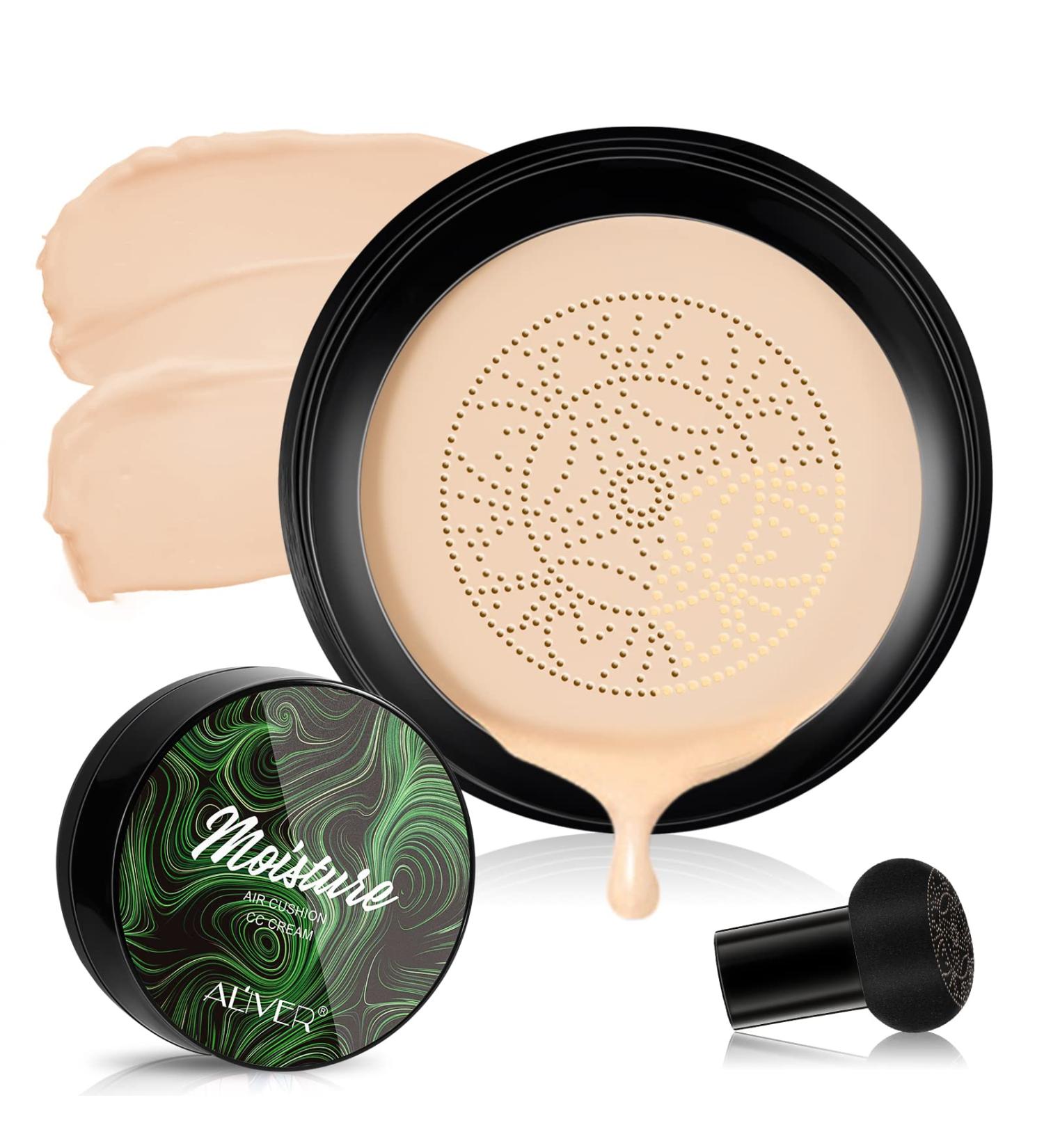 CC Cream Air Cushion Foundation Mushroom Head Air Cushion BB Cream Moisturizing Concealer Makeup Base Uniform for All Skin Types (Natural) - Buy Online on GoSupps.com