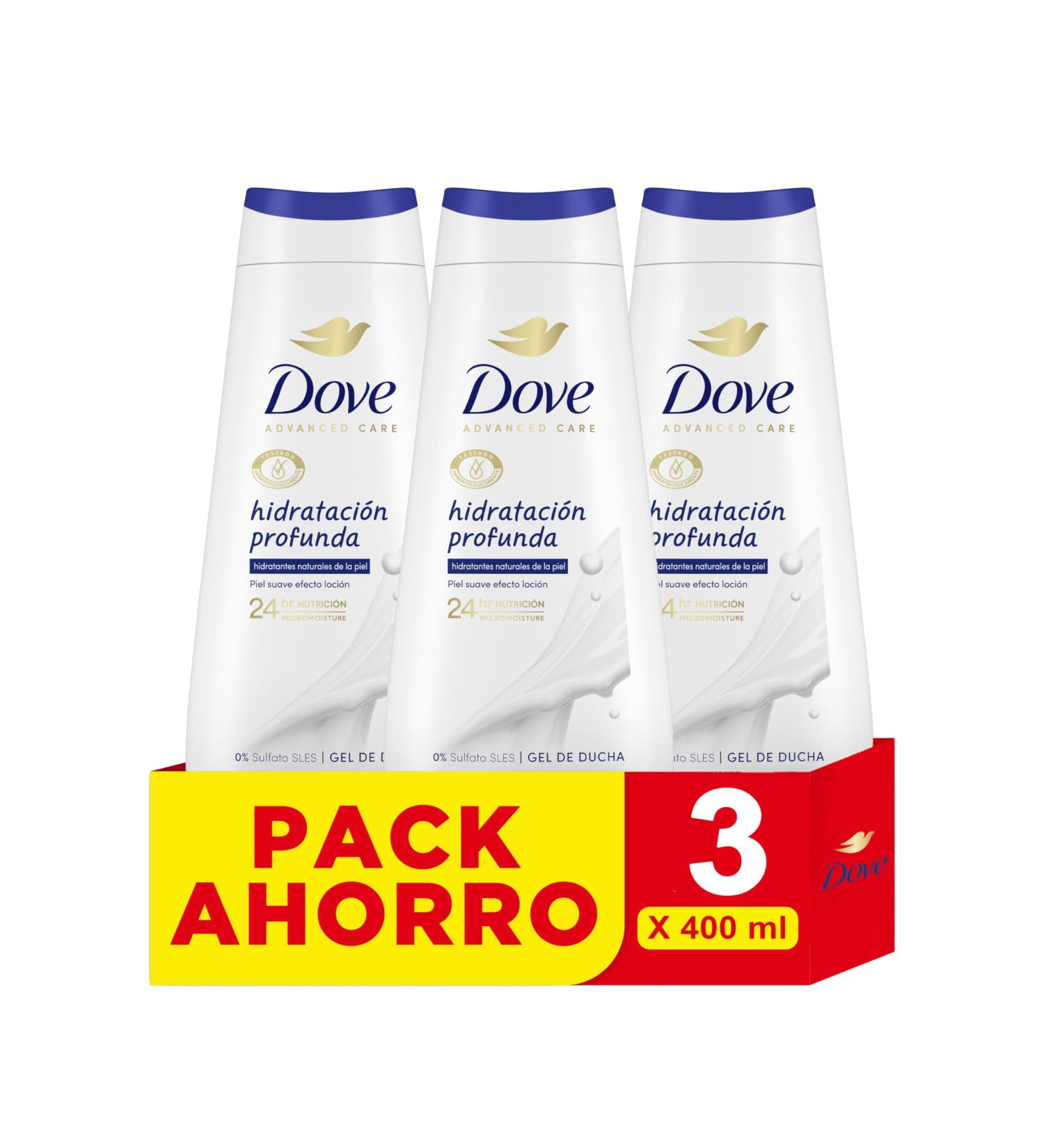  Dove Dove Advanced Care Deep Moisturizing Natural Shower Gel 3 x 400 ml - Buy Online on GoSupps.com