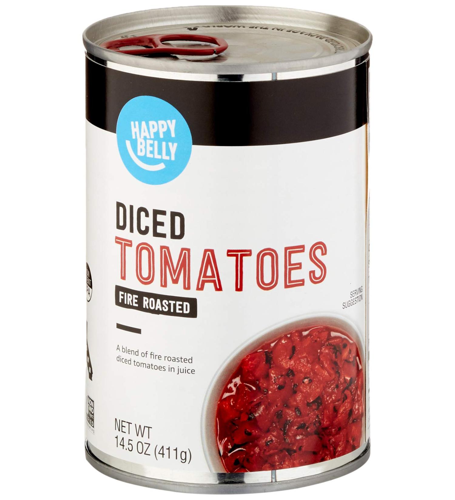 Happy Belly Fire Roasted Diced Tomatoes 14.5 oz - Amazon Brand - Buy Online on GoSupps.com