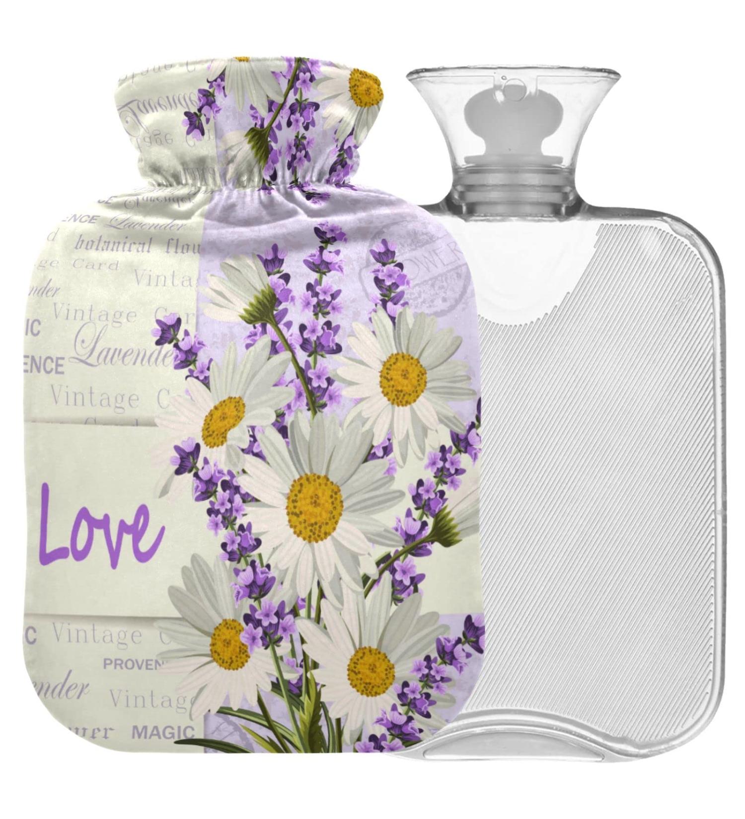 Buy Naanle Vintage Daisy Lavender Hot Water Bottle - 2L for Back Pain Relief & Heat Therapy | International Shipping Available - Buy Online on GoSupps.com