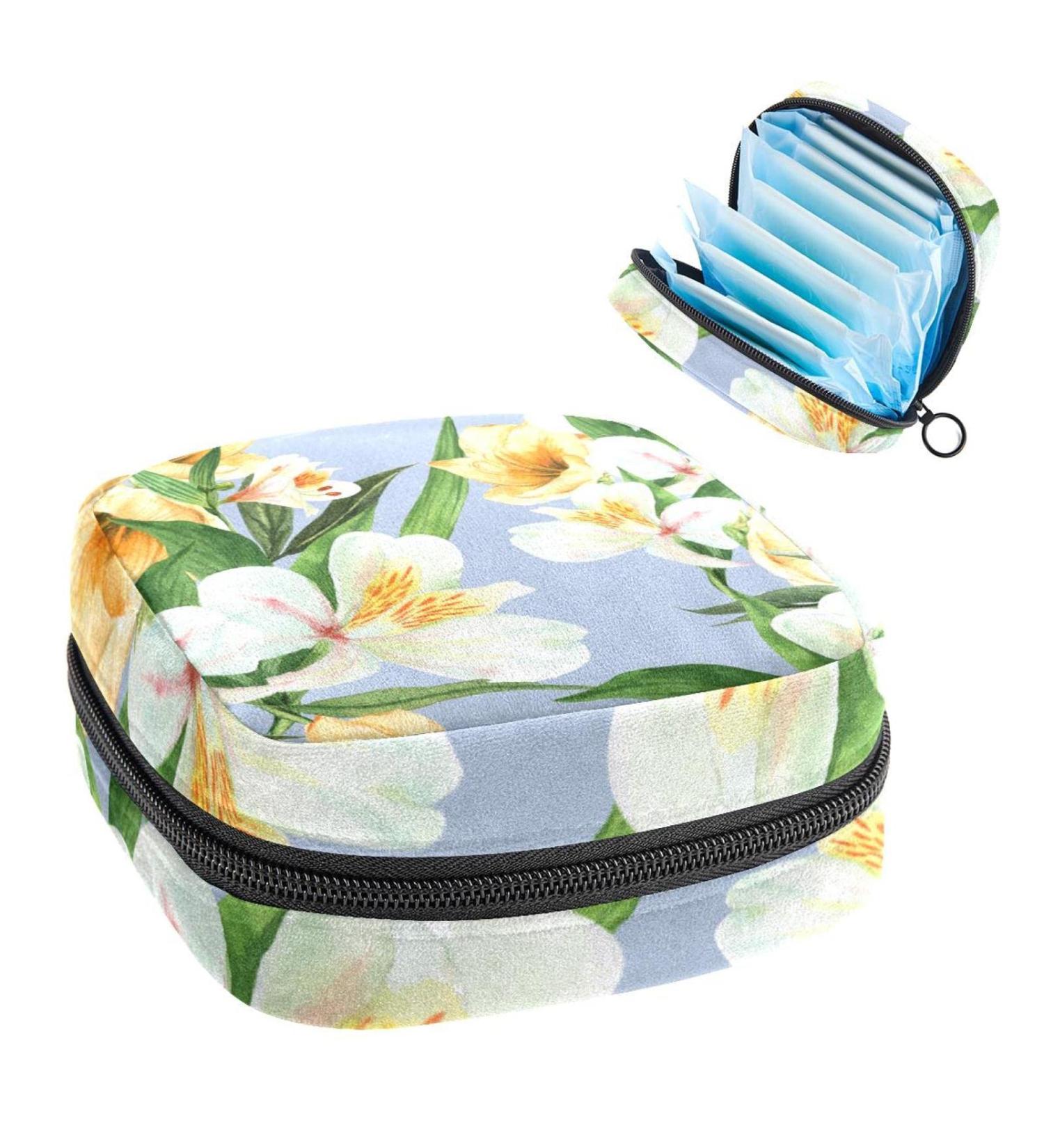 Shop Anna Cowper Watercolor Lily Menstrual Cup Bags - Portable & Stylish Storage Pockets for Women & Teens | Multicolored Stillpad Holder - Buy Online on GoSupps.com