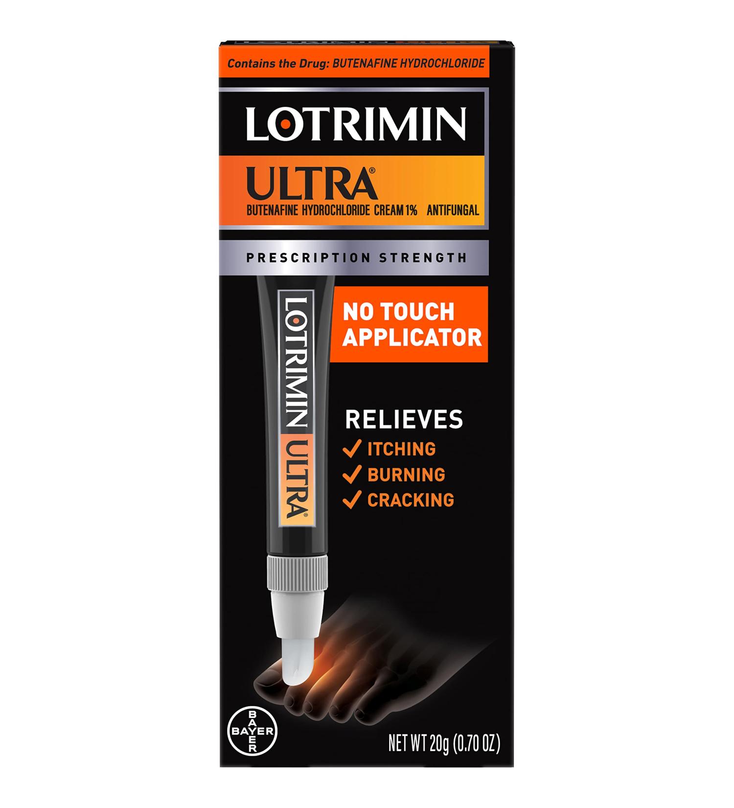 Lotrimin Ultra No Touch Applicator Athlete's Foot Cream 1 Week Treatment - Butenafine Hydrochloride 1%, Antifungal, 0.7 oz - Buy Online on GoSupps.com