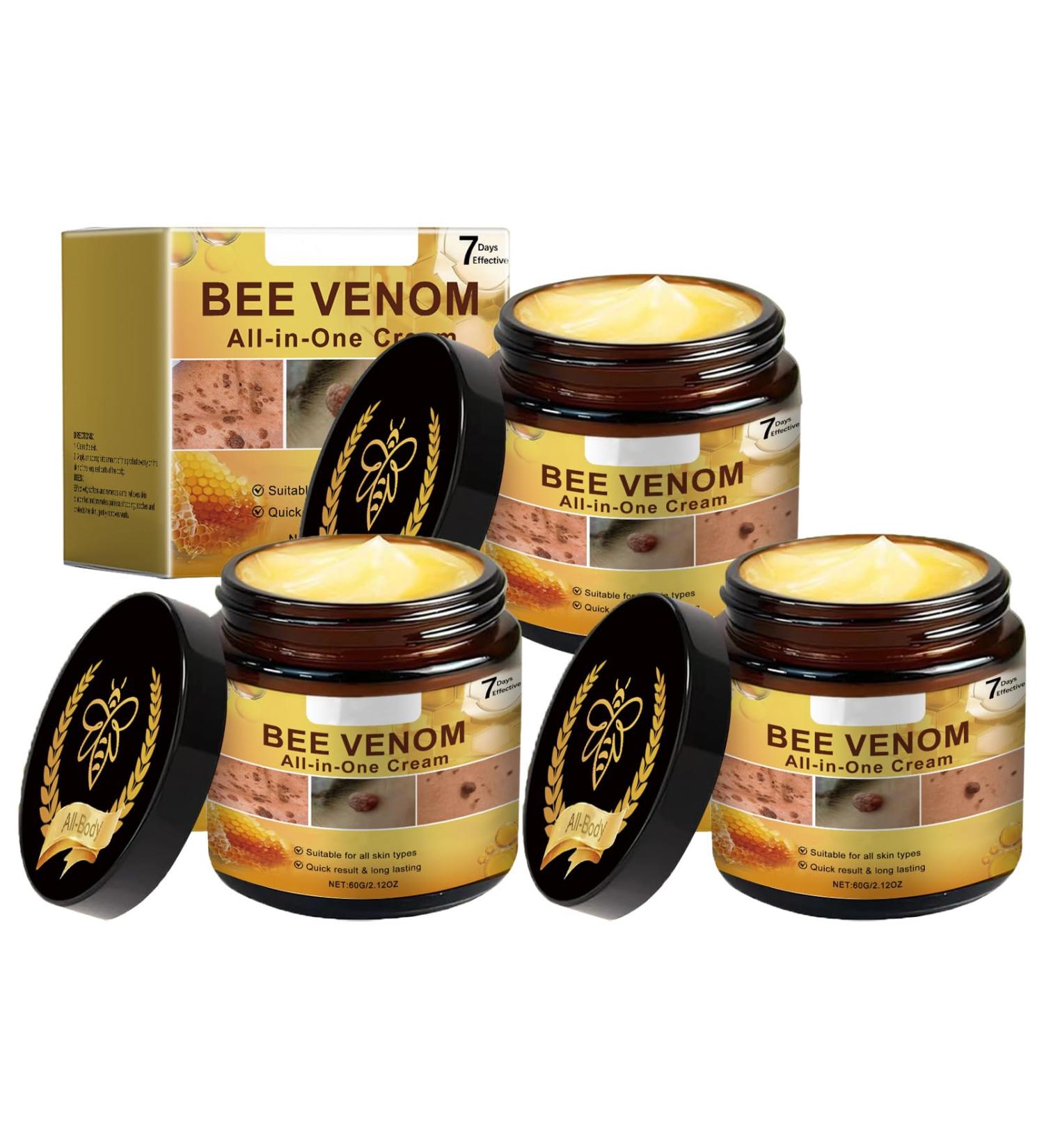 Lot de 3 cr mes compl tes au venin d'abeille Bee Venom - Cr me de soin de la peau au venin d'abeille - Nourishment profond apaisant - Formule naturelle - Soin doux - Pour tous les types de peau 180 g (Lot de 1) - Buy Online on GoSupps.com