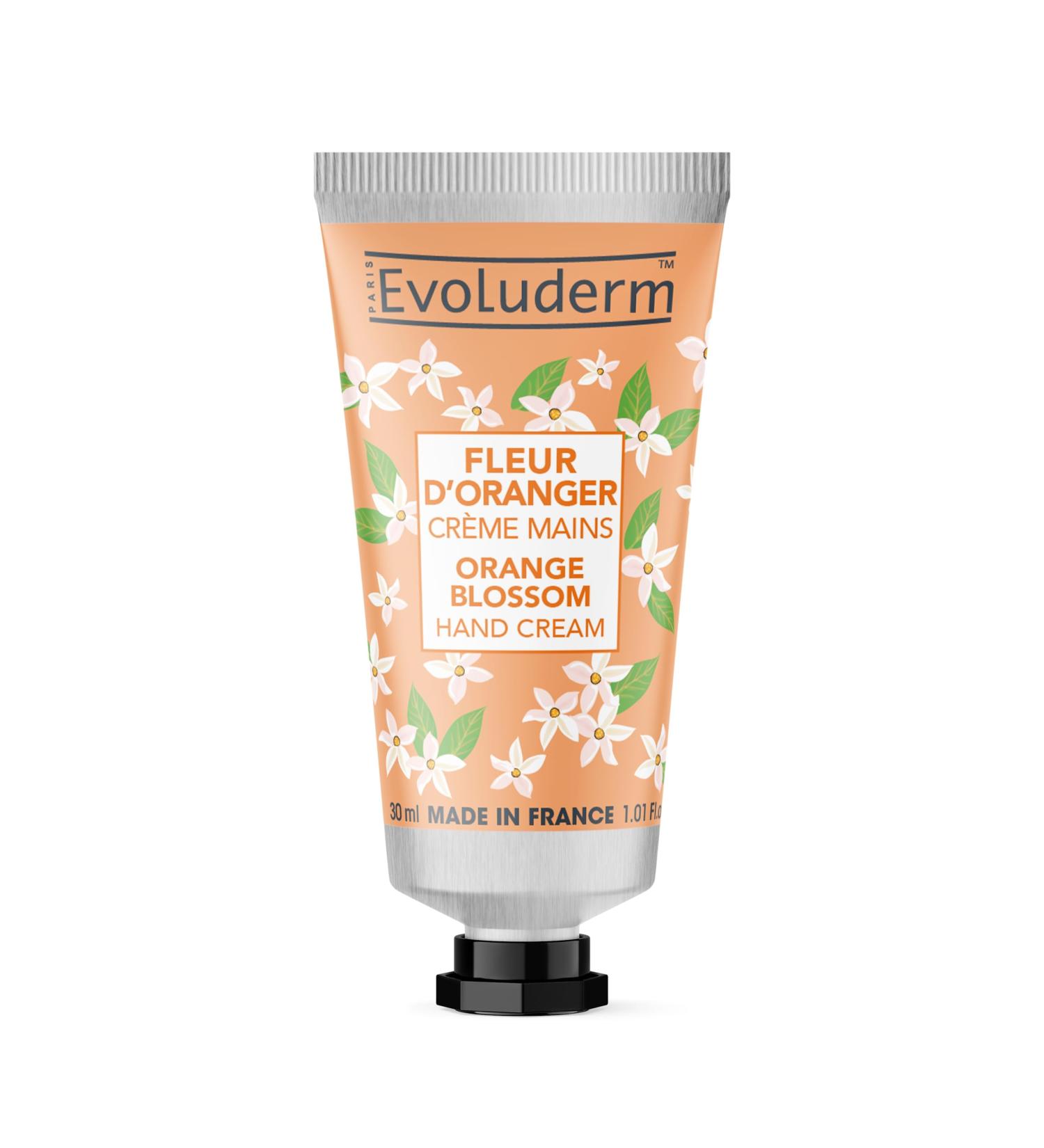 Evoluderm EVOLUDERM Orange Blossom Hand Cream 30ml 97% Naturally Derived Ingredients Vegan Made in France