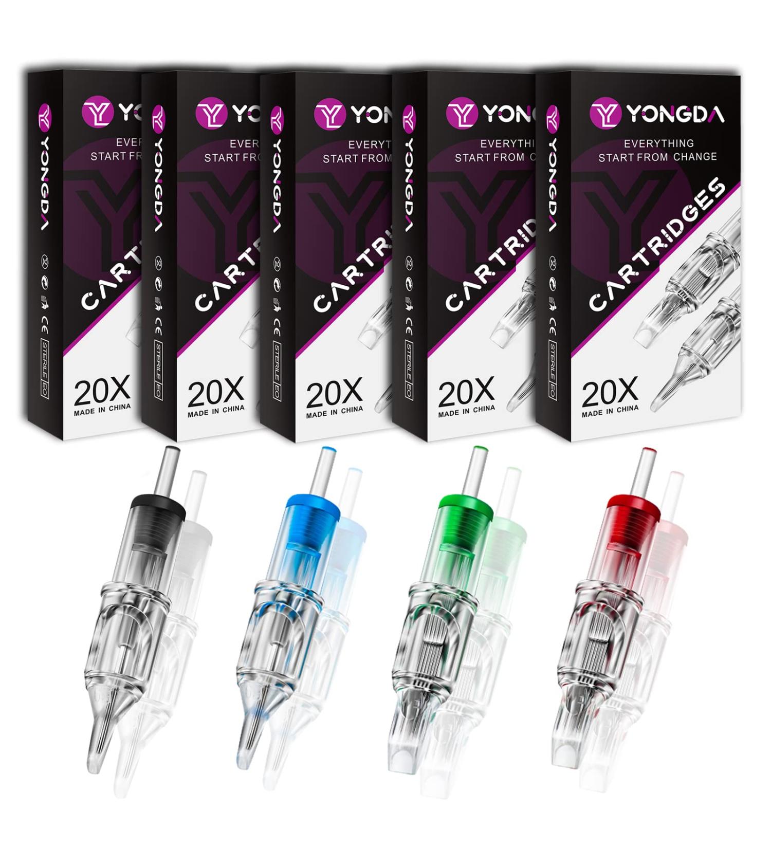 YONGDA 100Pcs Mixed Tattoo Needle Set - Sizes #12 3RL 5RL 7RL 9RL 5RS 7RS 7M1 9M1 9RM 11RM | High-Quality Needles for Professional Artists - Buy Online on GoSupps.com