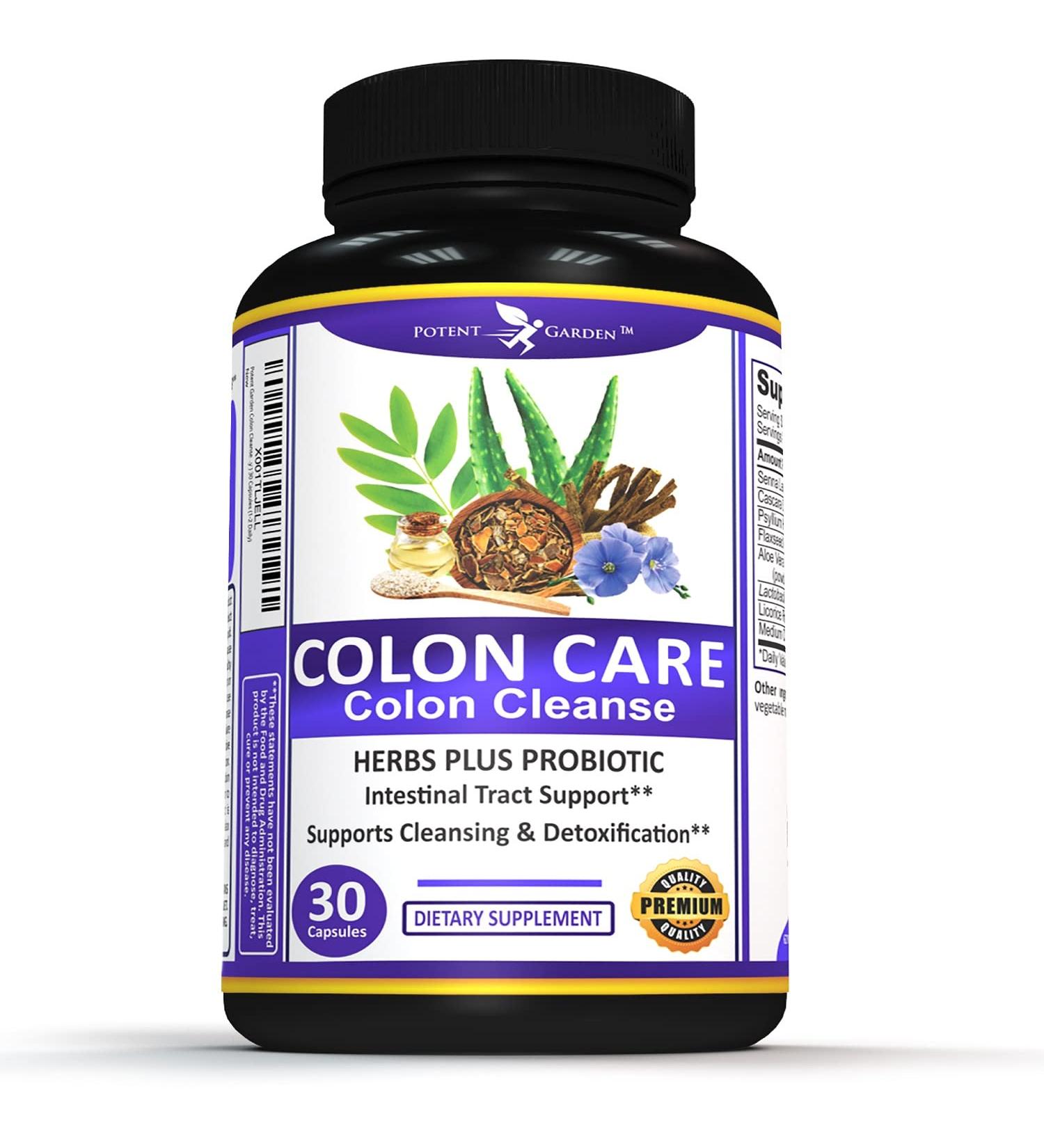 Potent Garden 15-Day Colon Cleanse & Detox - Fiber, Probiotics for Gut Health & Energy Support - 30 Capsules - Buy Online on GoSupps.com