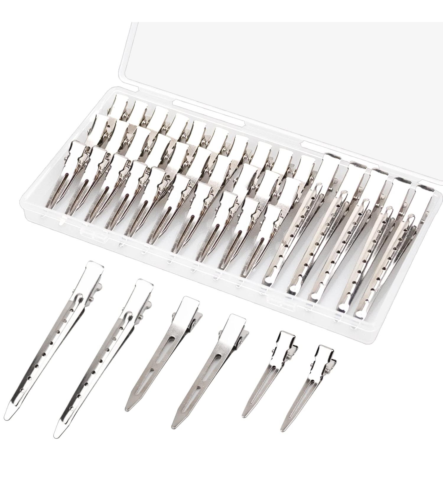 60 Pcs Duck Billed Hair Clips for Women Styling - Metal Hairdressing Single Prong Curl Pin Clips - Alligator Clips Hair Pins with Storage Box for Makeup, Hair Salon, Barber, DIY - Buy Online on GoSupps.com