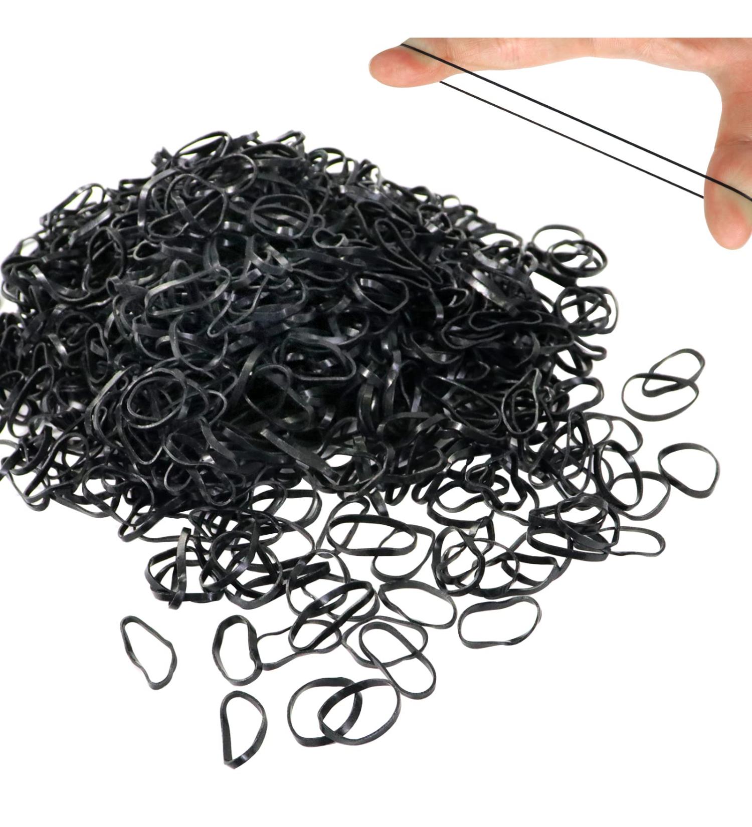 Buy HanyoSheng Mini Hair Ties - 1100 Elastic Bands for Kids & Dreadlocks | Ideal for Hairstyles & Braids - Black - Buy Online on GoSupps.com