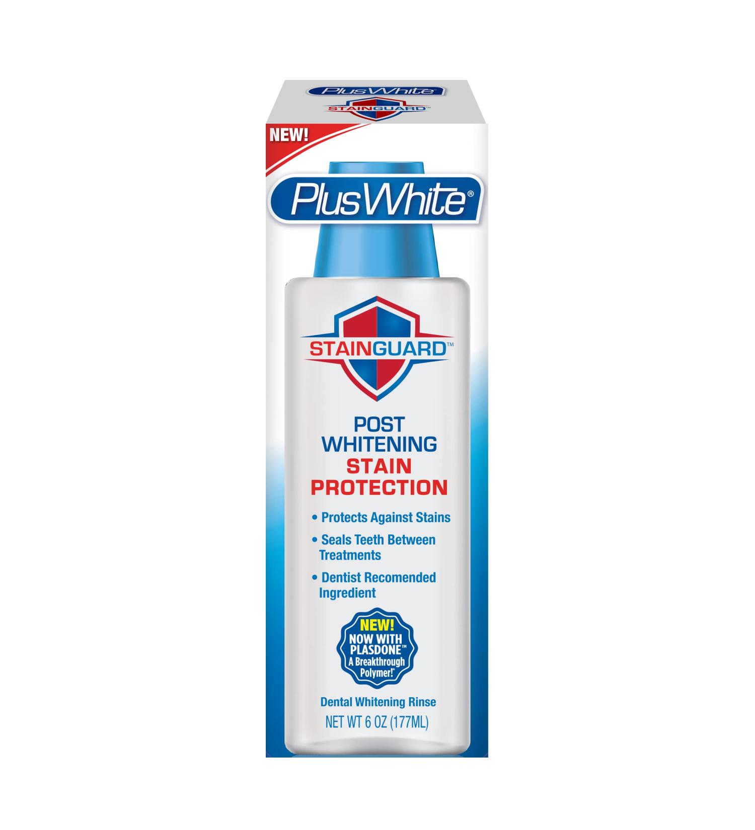 Plus White Post Whitening Stain Rinse - Dental Recommended Protection from Smoking, Wine, Coffee for Whiter Teeth - Buy Online on GoSupps.com