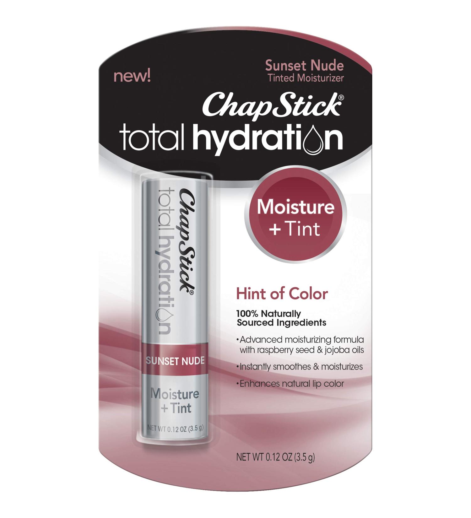 ChapStick Total Hydration Moisture+Tint Sunset Nude Lip Balm 0.12 oz - Tinted Moisturizer - Buy Online on GoSupps.com