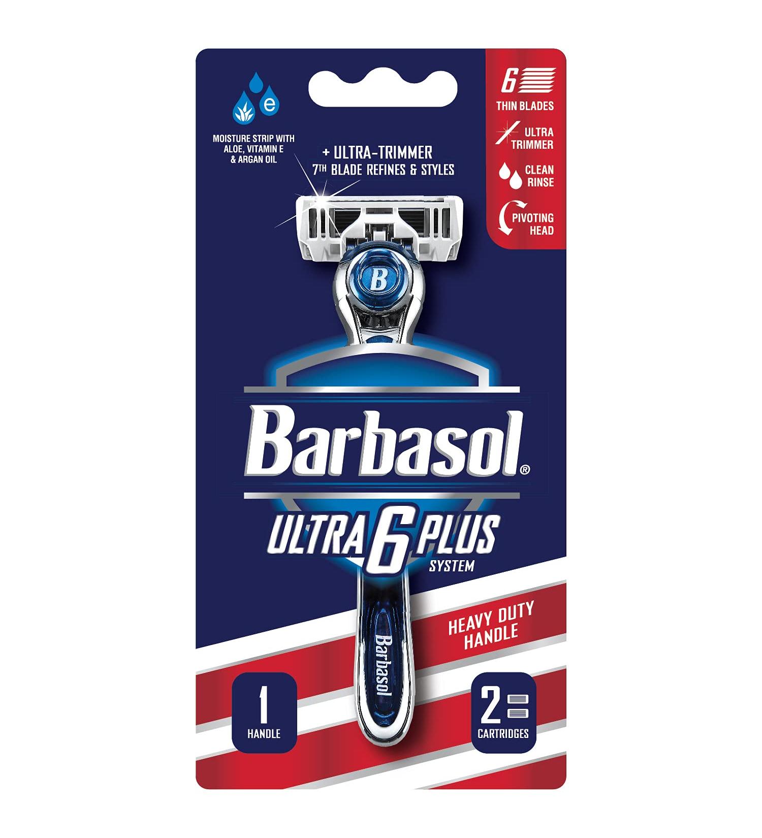 Buy Barbasol Ultra 6 Plus Men's Razor - Includes 2 Blade Refills | International Shipping Available - Buy Online on GoSupps.com