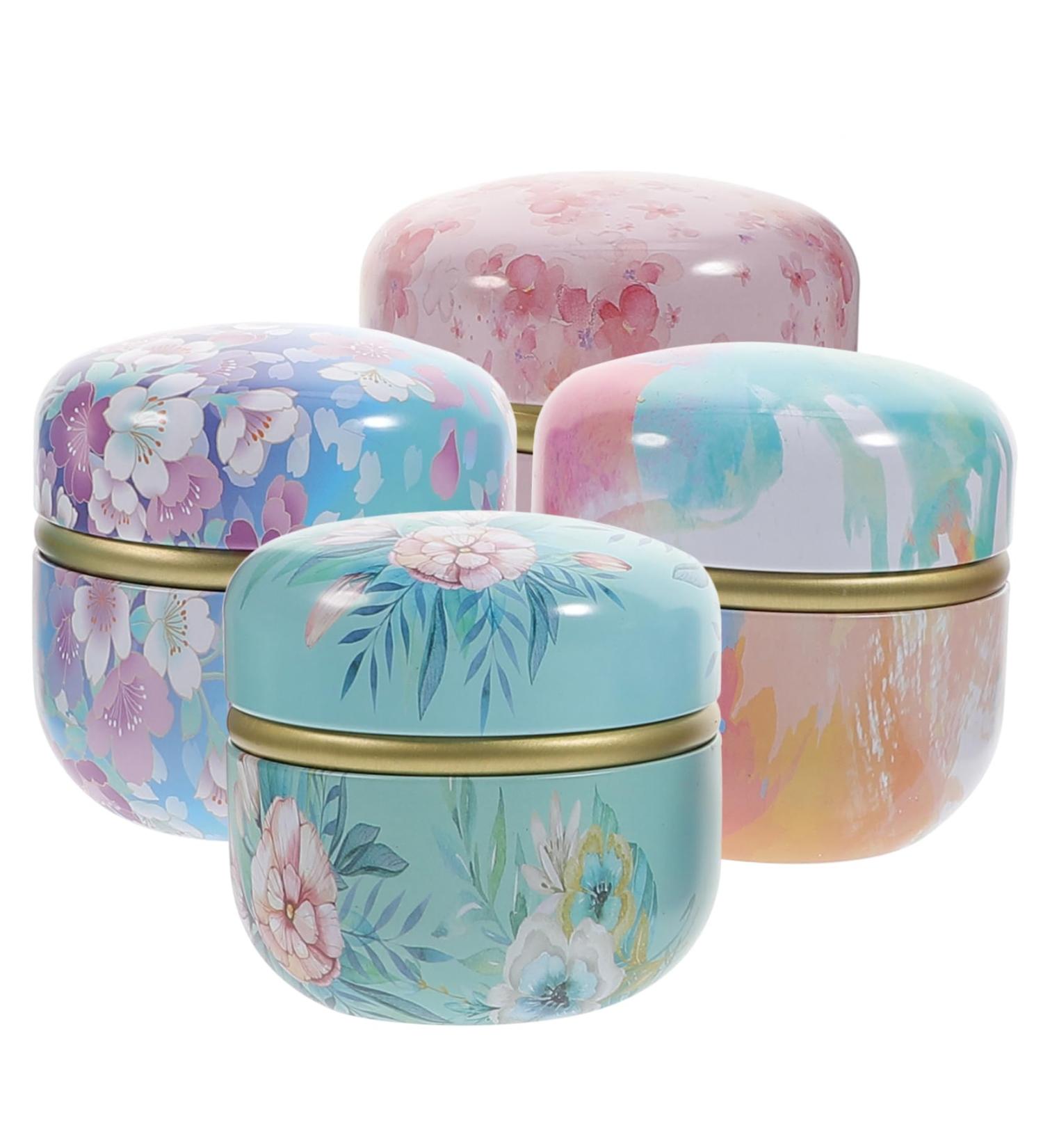 MAGICLULU 4pcs Sub-ing Scented Delicate Tinplate Makeup Women Jar Wrapping Powder Can Durable Cosmetic Holder - Buy Online on GoSupps.com