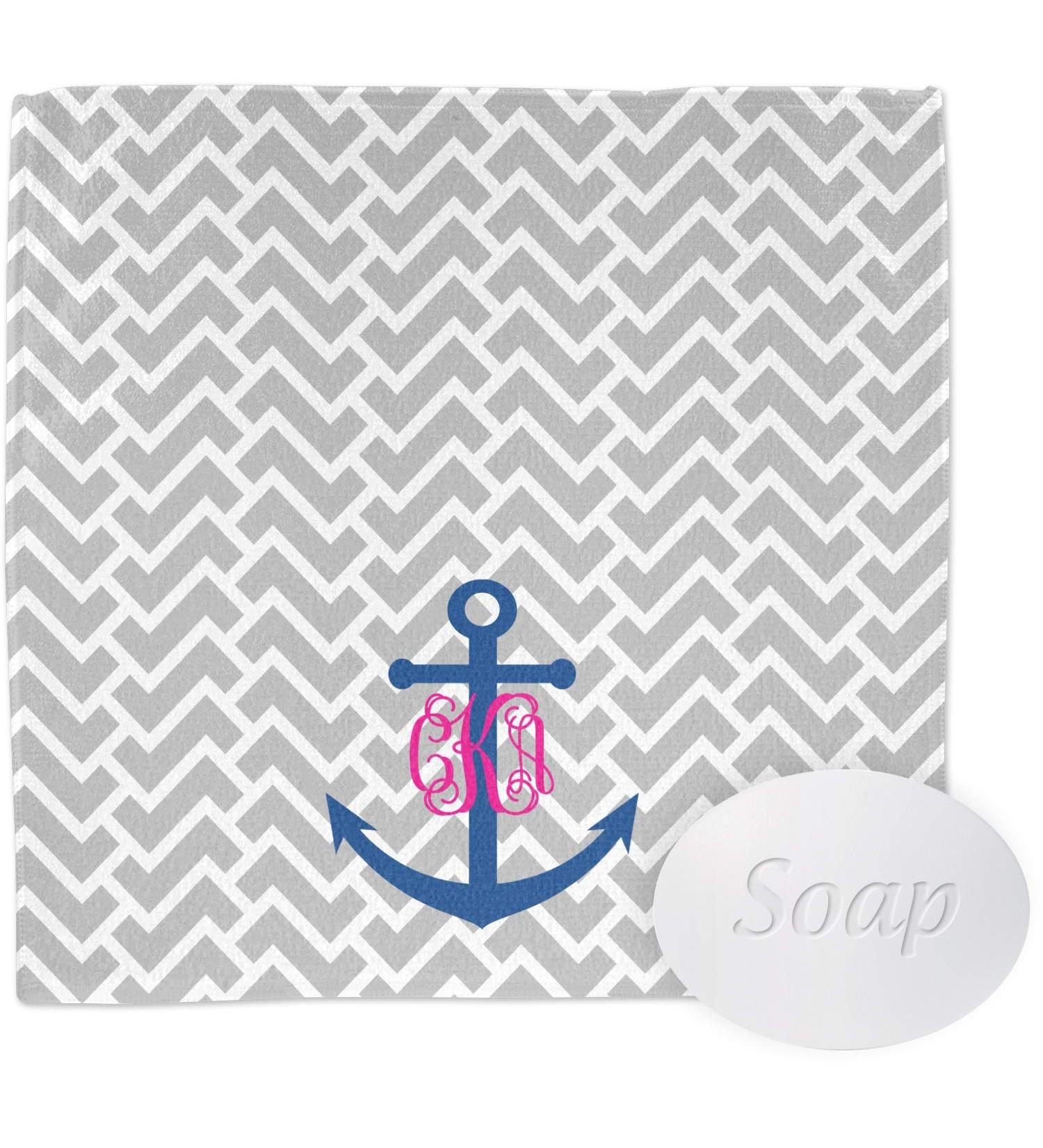 Personalized Monogram Anchor Washcloth