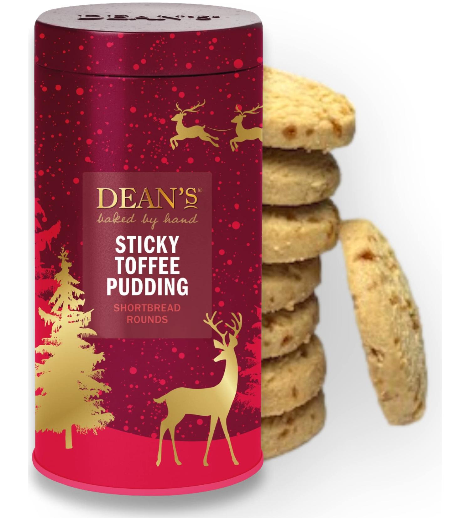 Dean's Sticky Toffee Pudding Shortbread Rounds - 150g Box - Luxury Handmade Scottish Butter Cookies for Christmas - Toffee Biscuit Selection - Buy Online on GoSupps.com