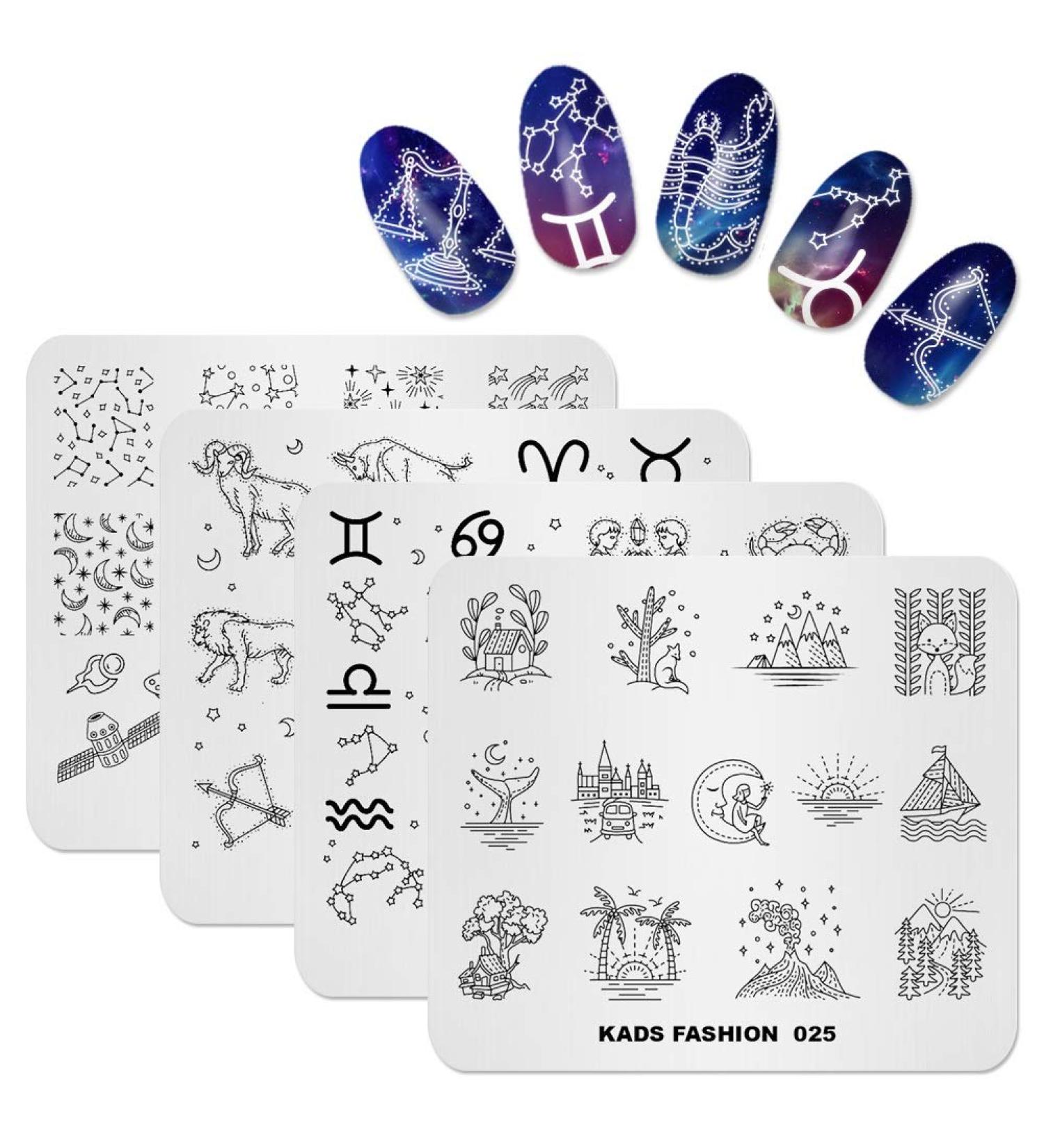 KADS Night Sky Nail Art Stamp Plate - DIY Nail Stamping Template - Buy Online on GoSupps.com