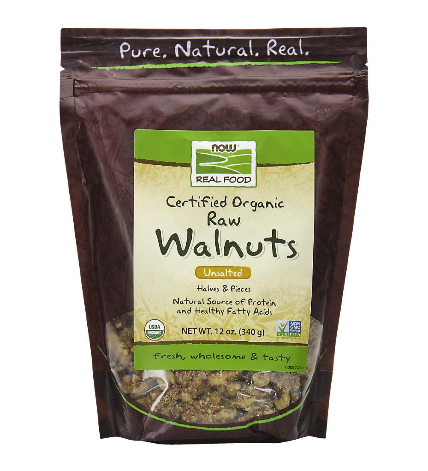 NOW Foods Certified Organic Raw Walnuts - 12oz (Packaging May Vary) - Buy Online on GoSupps.com