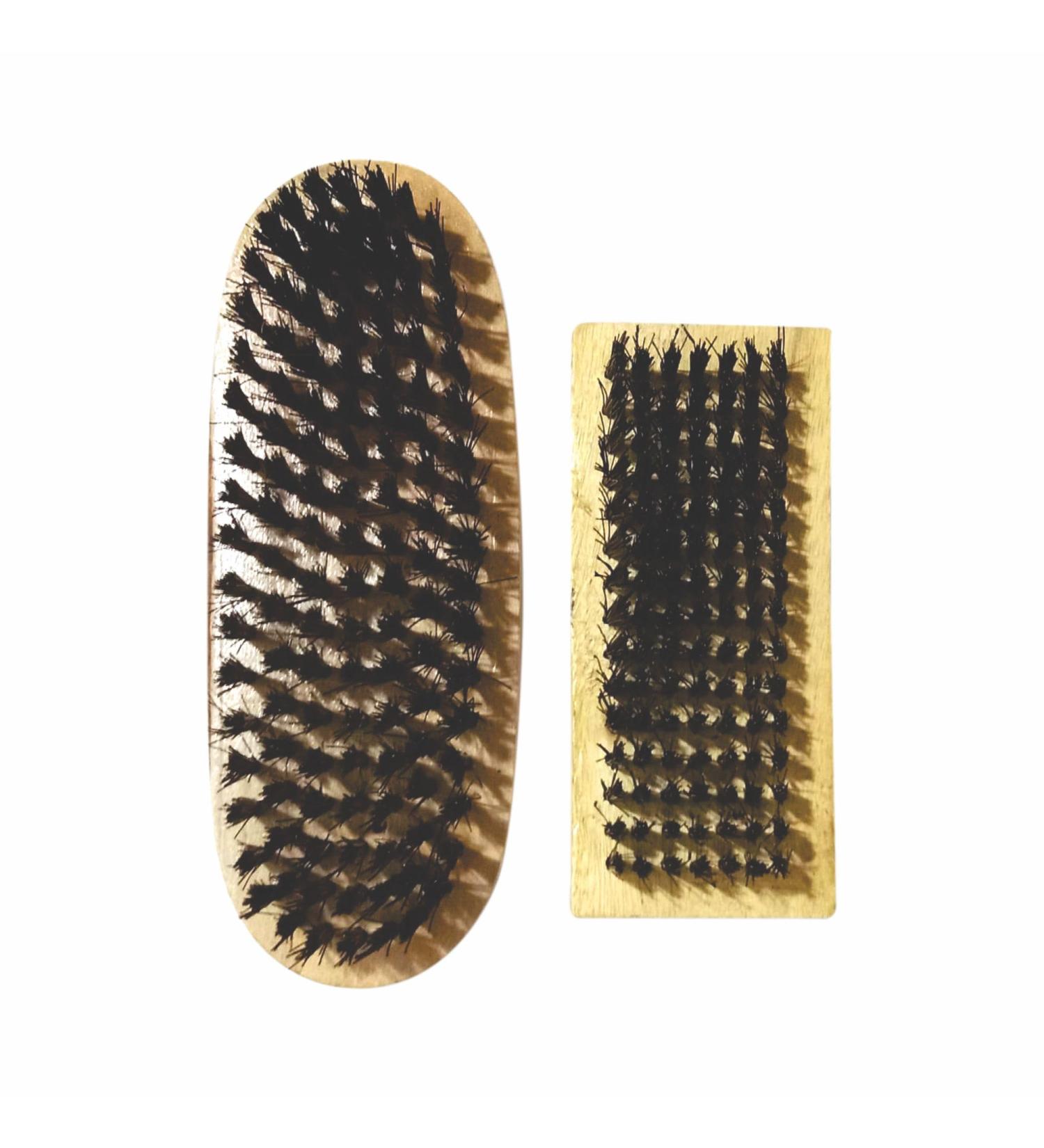 Shoe Brush Wooden Horsehair Brushes Shoes Natural Bristles Smooth Applicator Brush Handle Buffing Boot Polishing Brushes Cleaning Shines Restore Clean Polish Leather Bags Car Seat (Pack Of 2)