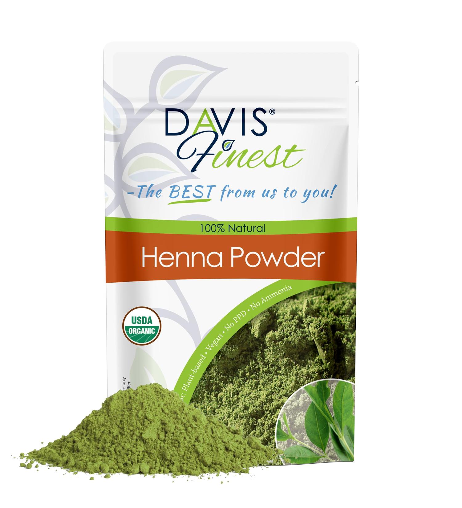 Davis Finest Organic Henna Powder 100g - PPD-Free Natural Hair Dye - Buy Online on GoSupps.com