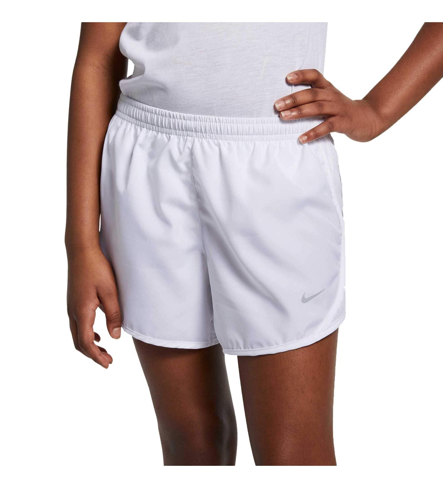 Nike Girl's Dry Tempo Running Shorts White Medium