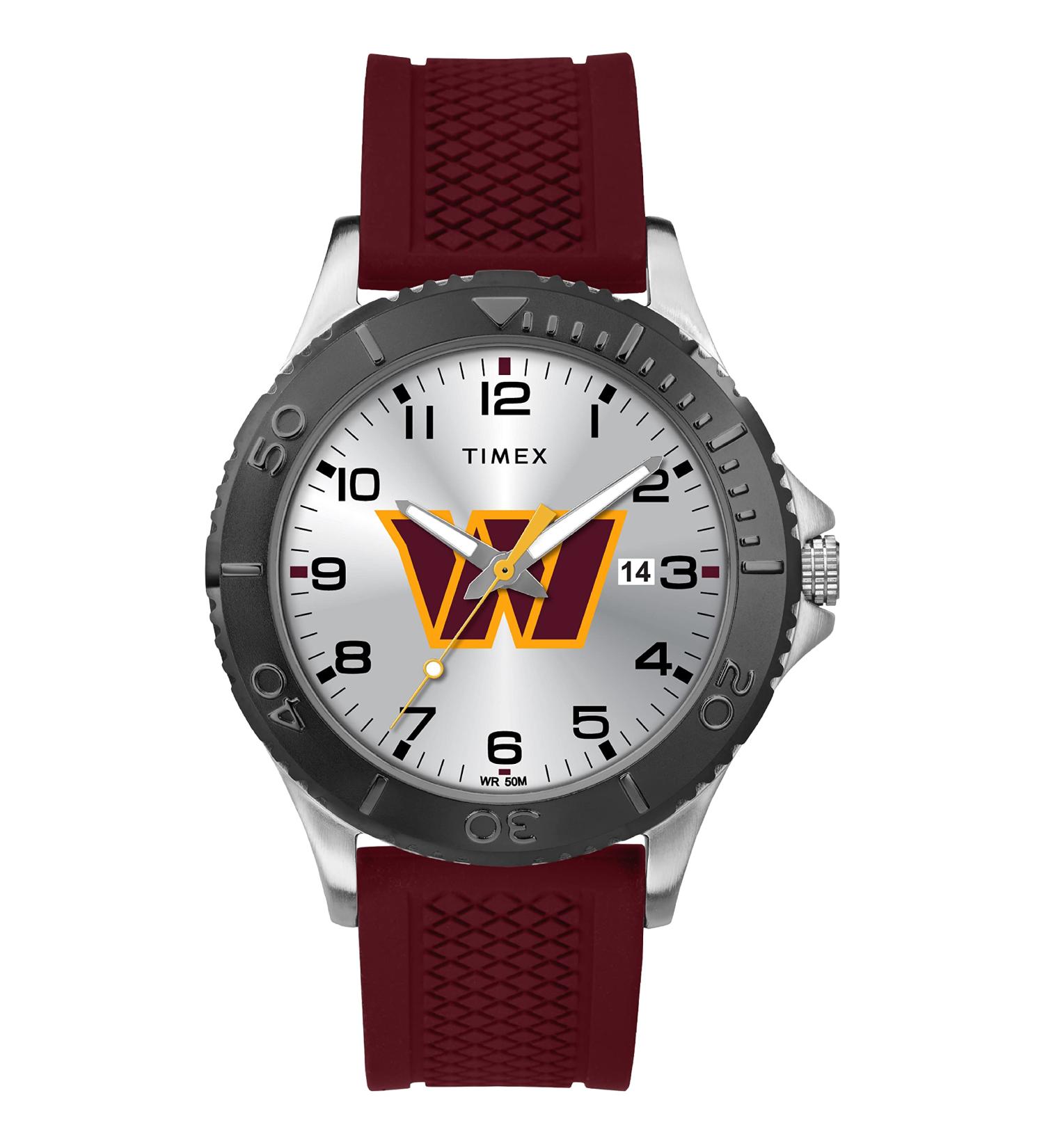 Timex Tribute Men's NFL Gamer 42mm Watch  Washington Commanders with Crimson Silicone Strap
