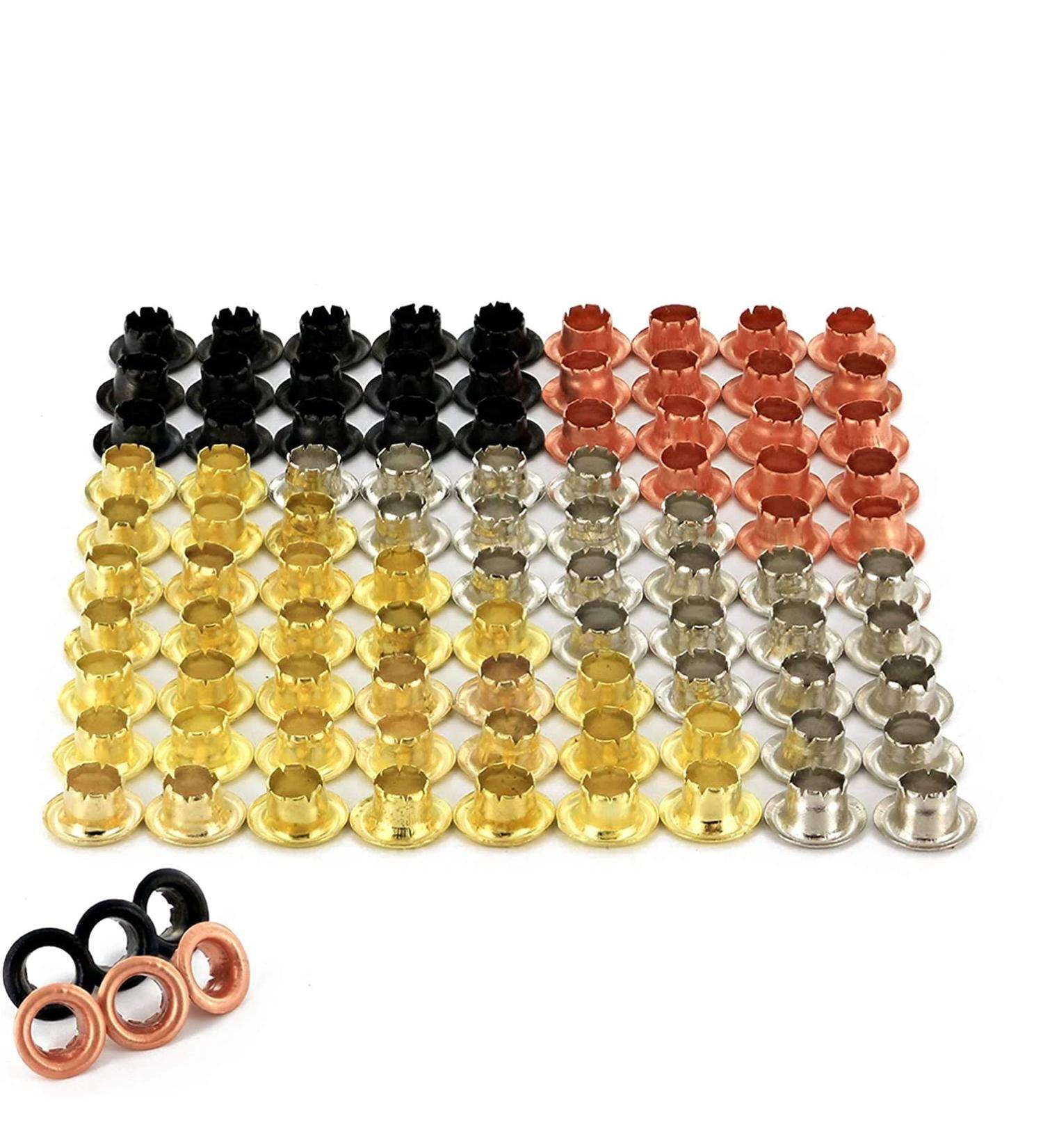 RamPro 3/16" Metal Eyelets  Stainless Steel Grommets with Brass  Silver  Copper and Black Finish  for Shoes Clothes Crafts Eyelet Repair Replacement Pack  Set of 100 - Buy Online on GoSupps.com