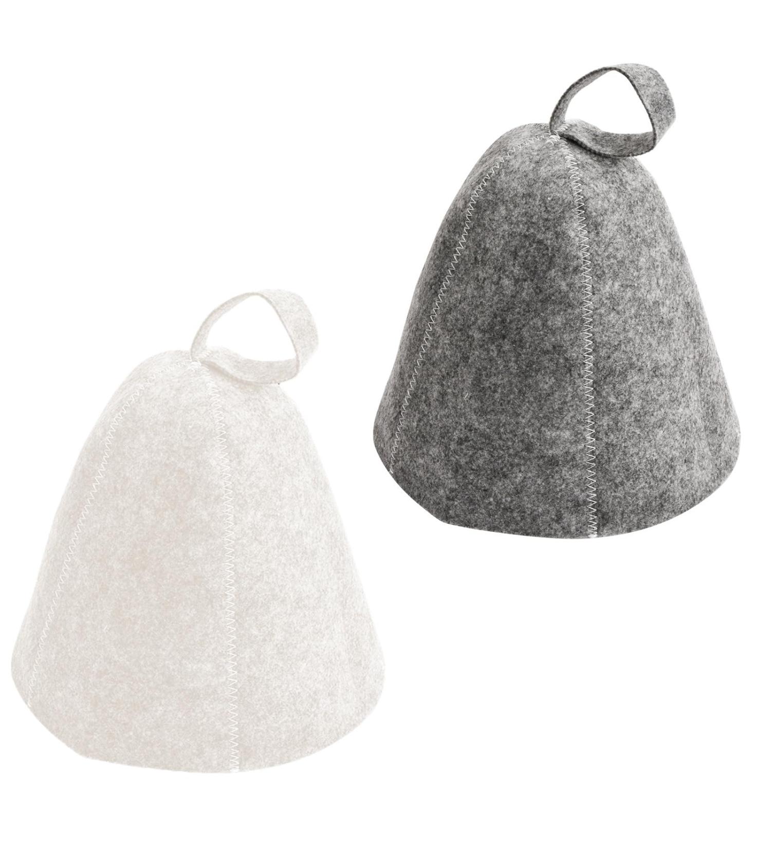 Superu Felt Sauna Hat Set for Men & Women - Quality Sauna Caps & Accessories - Unique Wellness Experience (White + Gray) - Buy Online on GoSupps.com