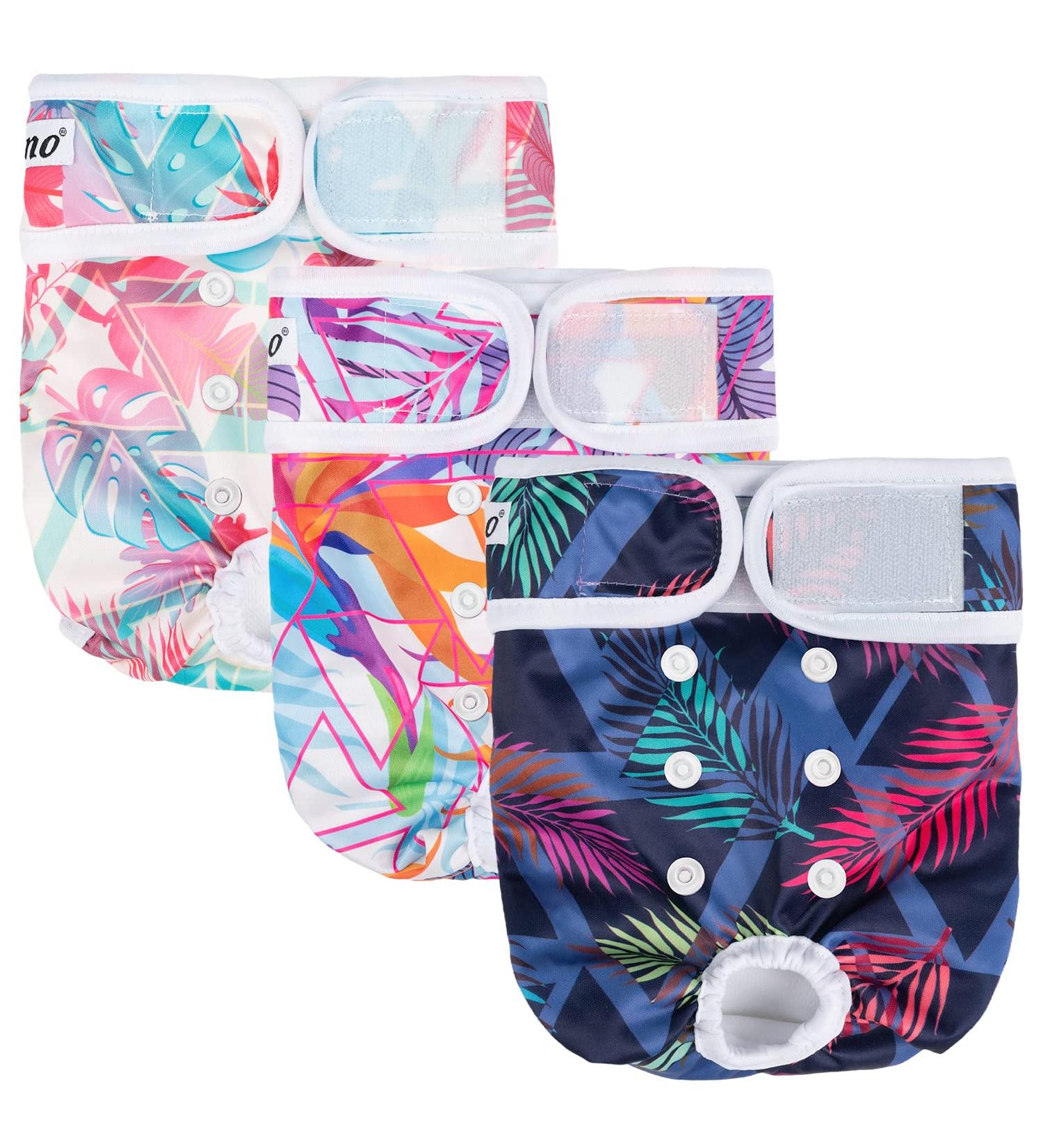 Buy Dono Reusable Dog Diapers - 3 Adjustable Washable Heat Pants for Bitches (Palm Leaves Size L) - Eco-Friendly Pet Care - Buy Online on GoSupps.com