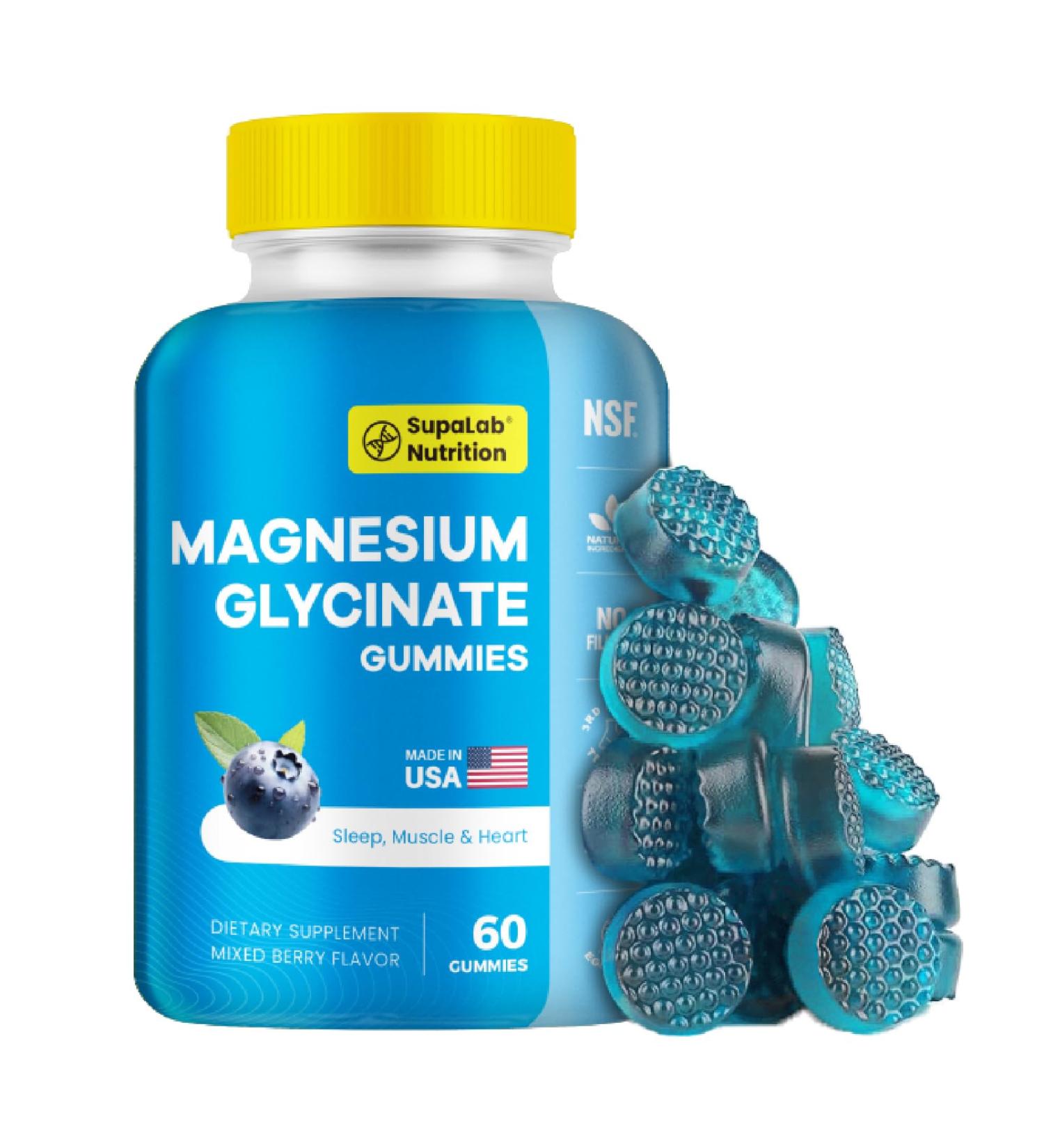 Magnesium Gummies for Relaxation & Muscle Support Blueberry Flavor 60 Gummies - Buy Online on GoSupps.com