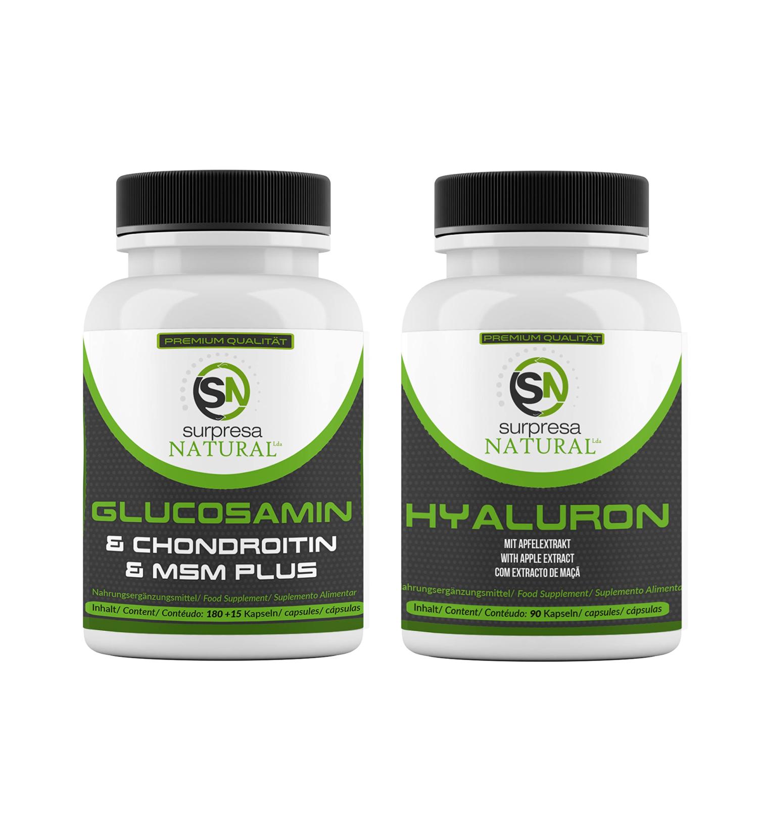 Monthly Bundle of High-Dose Glucosamine Chondroitin MSM & Hyaluronic Acid - 285 Capsules | Premium Joint Support Supplement - Buy Online on GoSupps.com