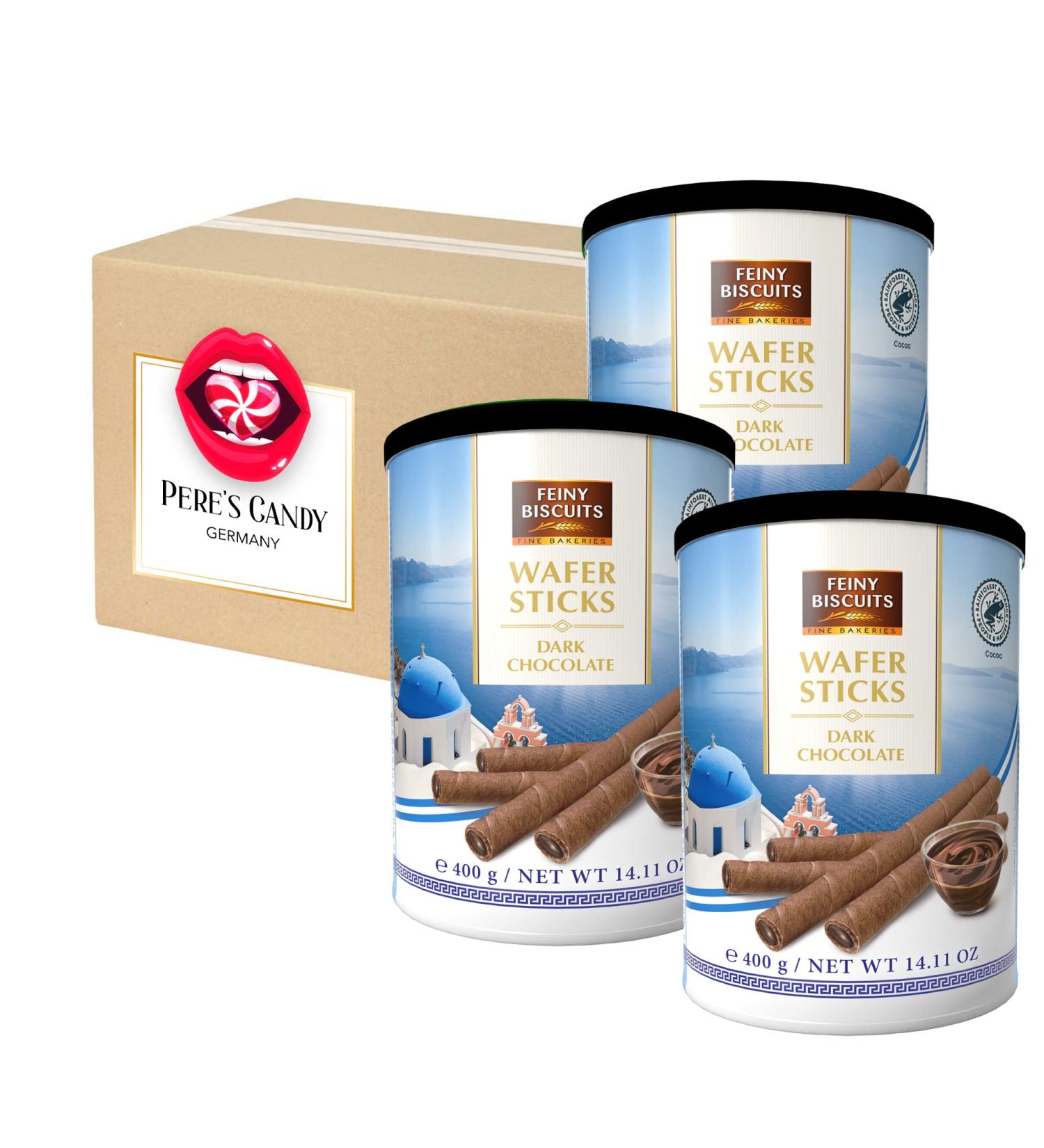 Buy 1.2kg Dark Chocolate Wafer Sticks - Waffle Rolls with Dark Chocolate Cream - 3-Person Pack | Pere's Candy Gift Box - Buy Online on GoSupps.com