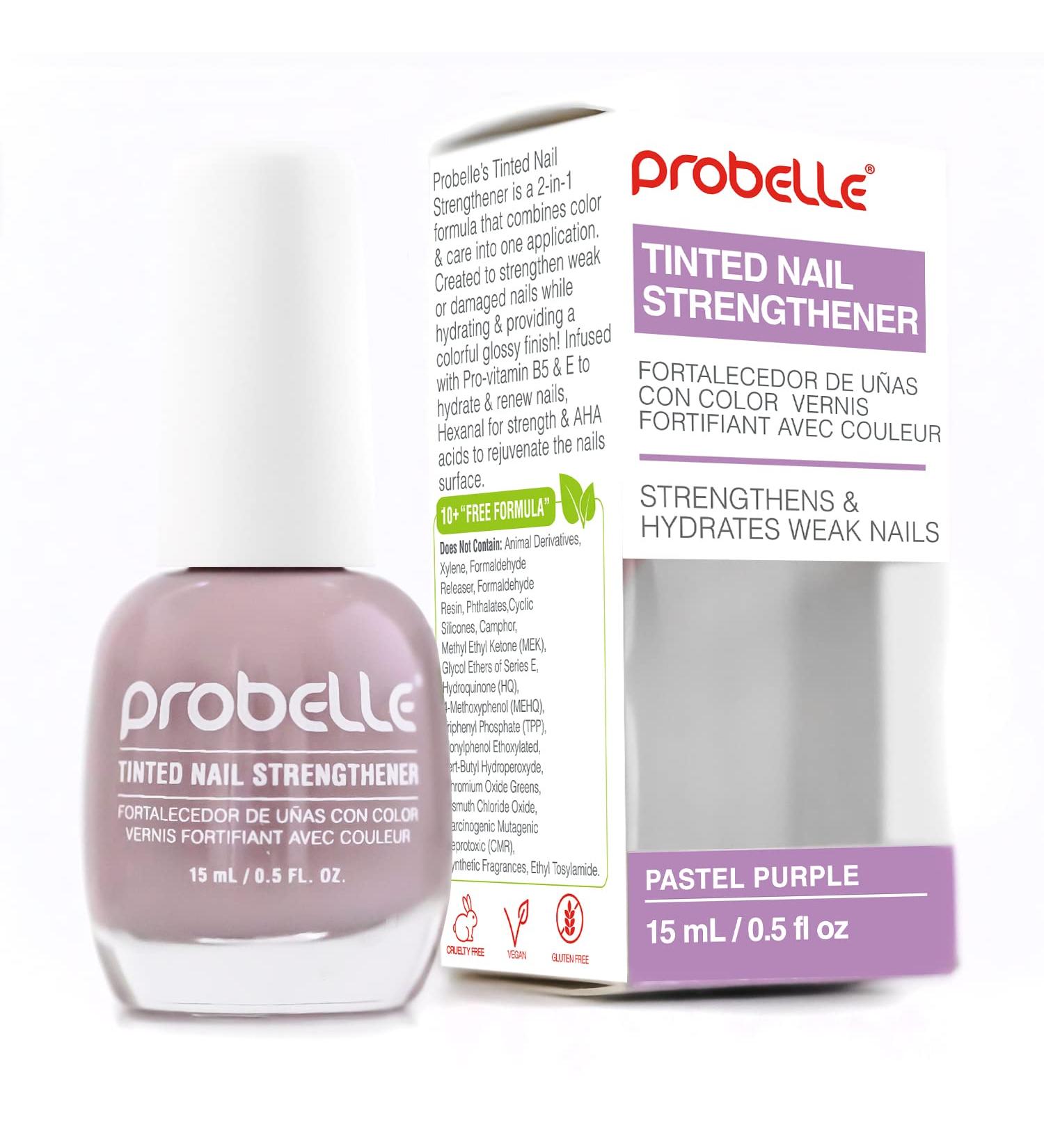 Probelle Tinted Nail Strengthener Nail Strengthening Treatment Nail Growth and Repair Stops Peeling Splits Chips Cracks and Strengthens Nails (Pastel Purple) - Buy Online on GoSupps.com