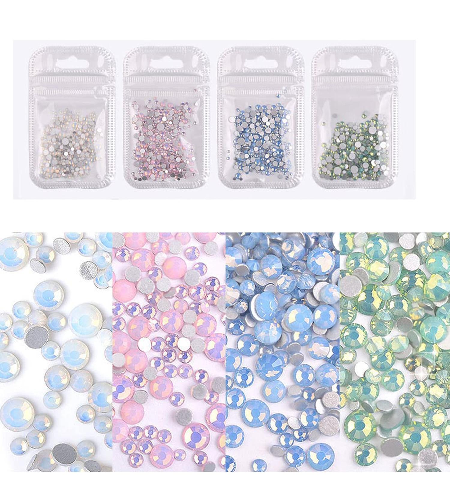 4 Pack Sparkly Crystal Opal Rhinestones for Nails - 3D Nail Art Kit with Diamond Rhinestones - Nail Decoration Charms for DIY Crafts - Buy Online on GoSupps.com