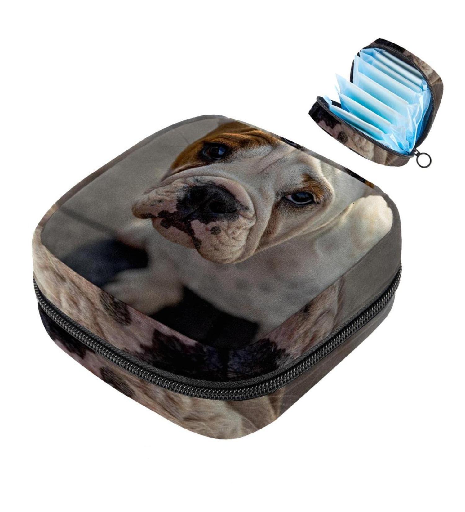 English Bulldog Women's Napkin Storage Bag | Portable Period Pocket for Teens & Girls | Menstrual Cup & Breastfeeding Insert Holder - Buy Online on GoSupps.com