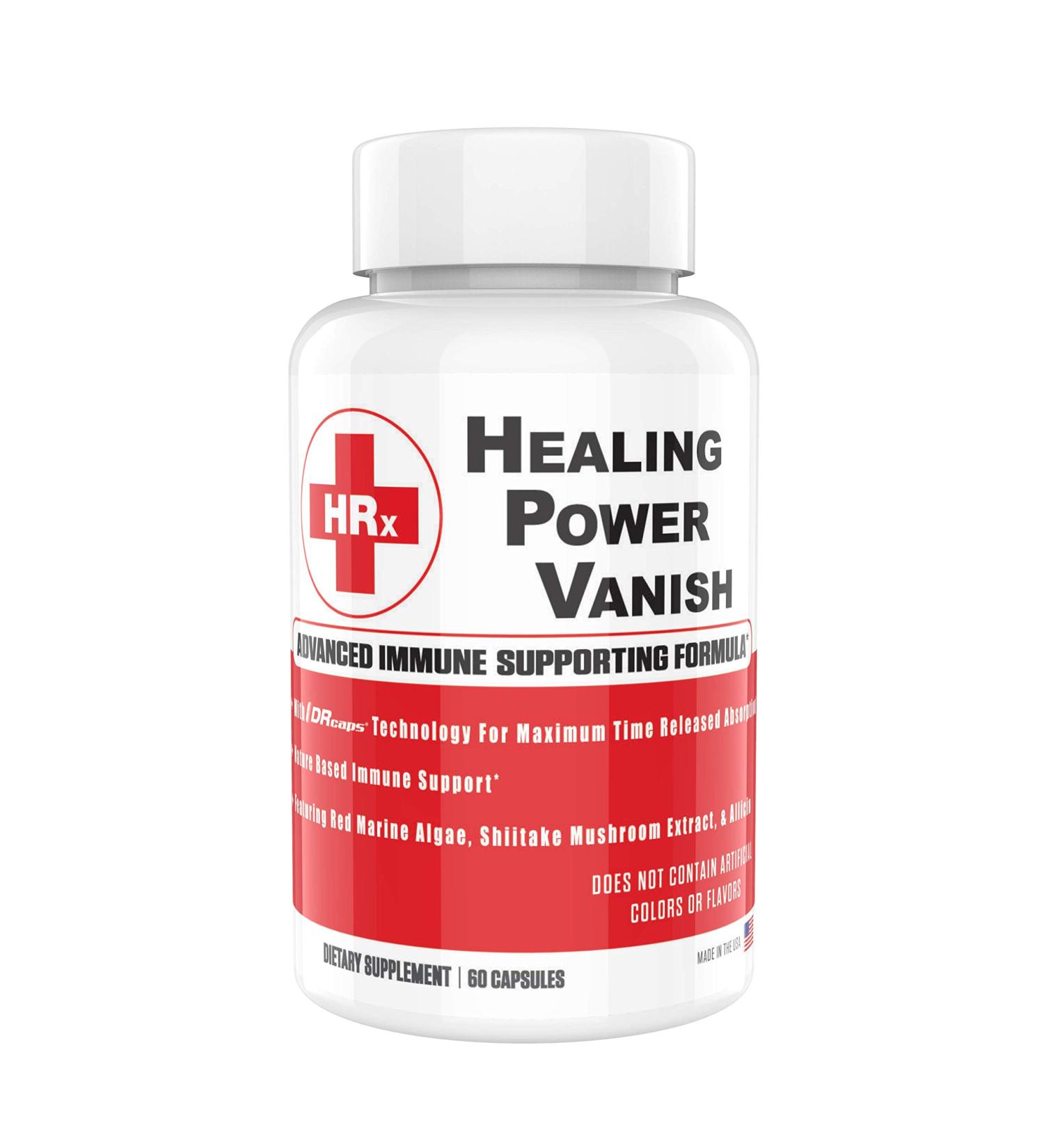 Vanish HPV Support Supplements - Shiitake Mushroom & Red Marine Algae - Immune System Booster - 60 Capsules - Buy Online on GoSupps.com
