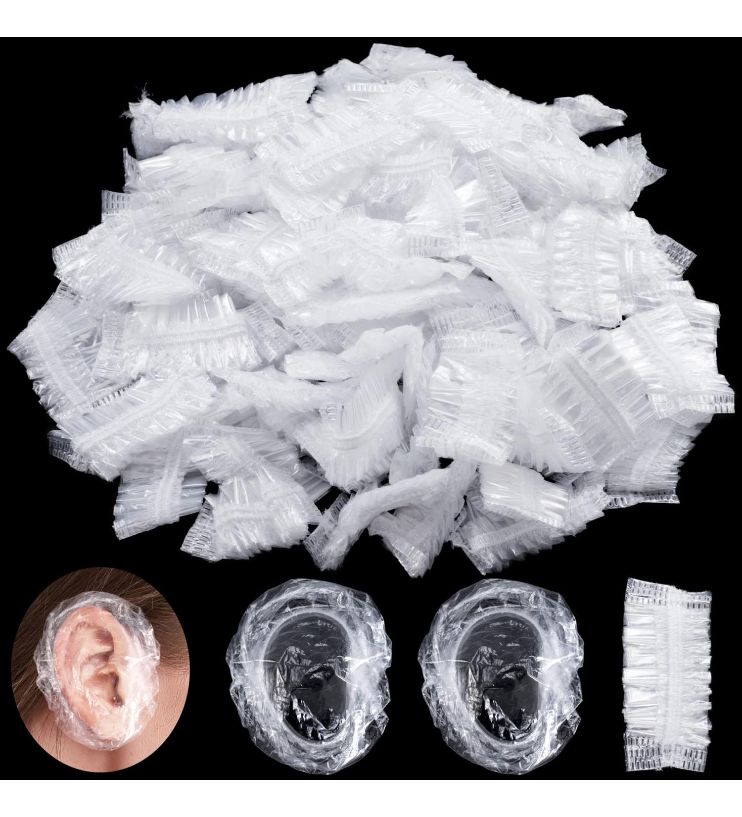 OIIKI Disposable Ear Covers 300pcs - Waterproof Plastic Ear Protectors for Shower, Hair Dye, Spa - Clear, Fits 2.2-5.5inch - Buy Online on GoSupps.com