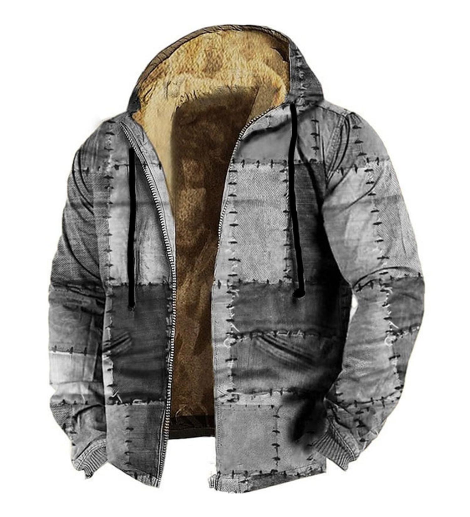 Buy Hanxiulin Fleece Jacket for Men - Lightweight Hooded Cardigan & Cuddly Plush Sweat Jacket in Gray - XXL - Buy Online on GoSupps.com