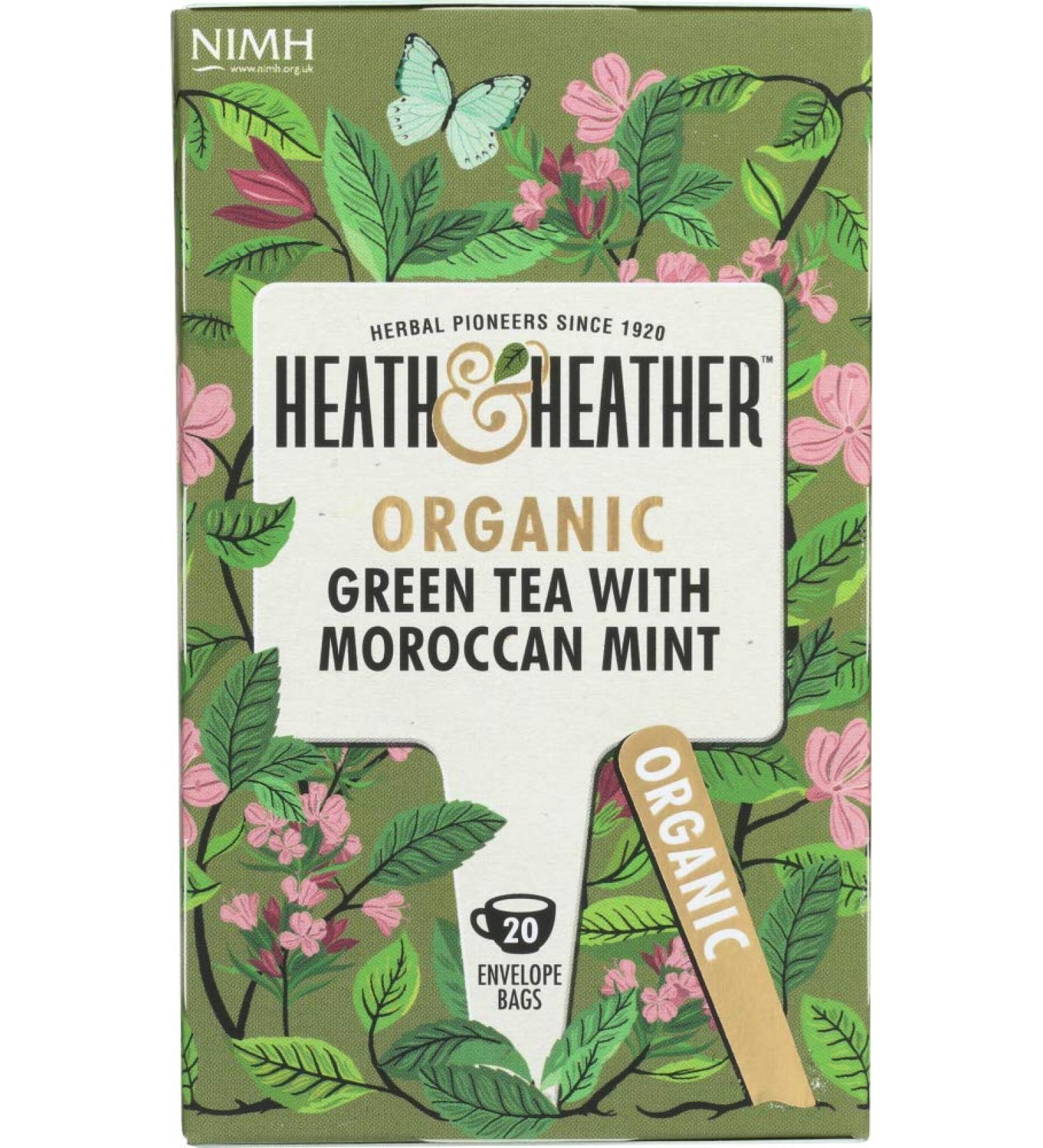 HEATH & HEATHER Organic Moroccan Mint Green Tea - 20 Count | Refreshing & Natural - Buy Online on GoSupps.com