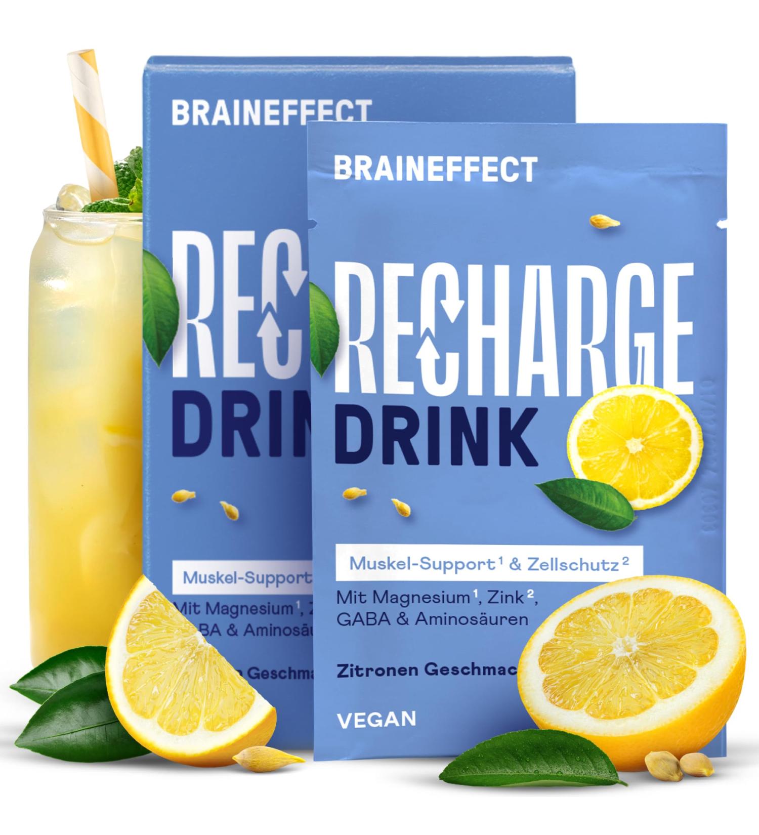 Braineffect Archae - Premium Sugar-Free Electrolyte Drink Mix with EAA & BCAA - Isotonic Lemon Powder (24g 15 Packs) - Ideal Hydration for Athletes - Buy Online on GoSupps.com