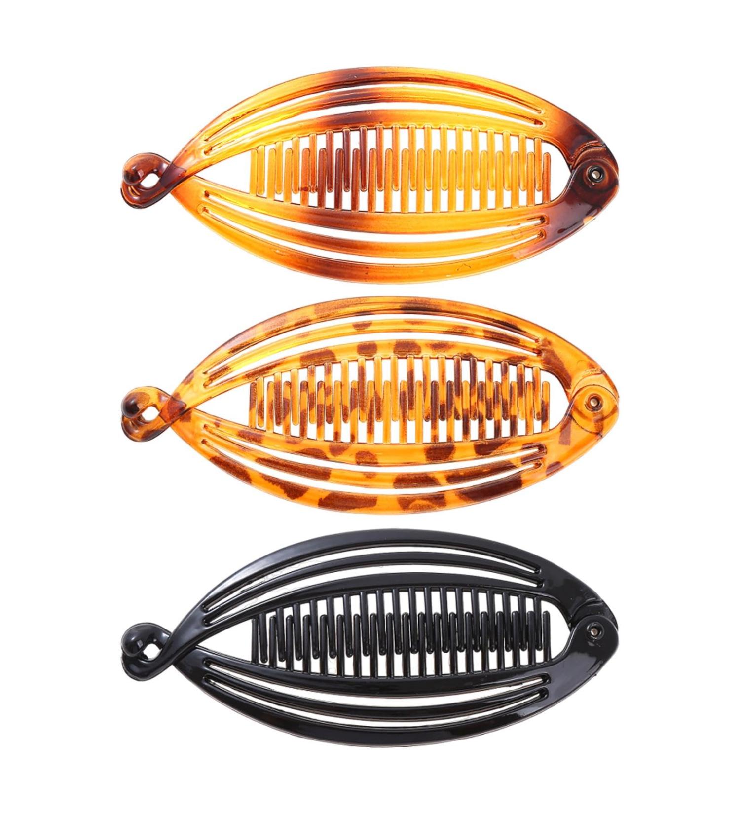 SculptZen 3 Pcs Banana Hair Clip Vintage Fish Shape Clamp Clincher Combs Fishtail Hairpin Long Hair Clips Ponytail Hair Comb Barrettes Hair Accessories for Women Fishtail Hair Clip for Thick Thin Hair - Buy Online on GoSupps.com