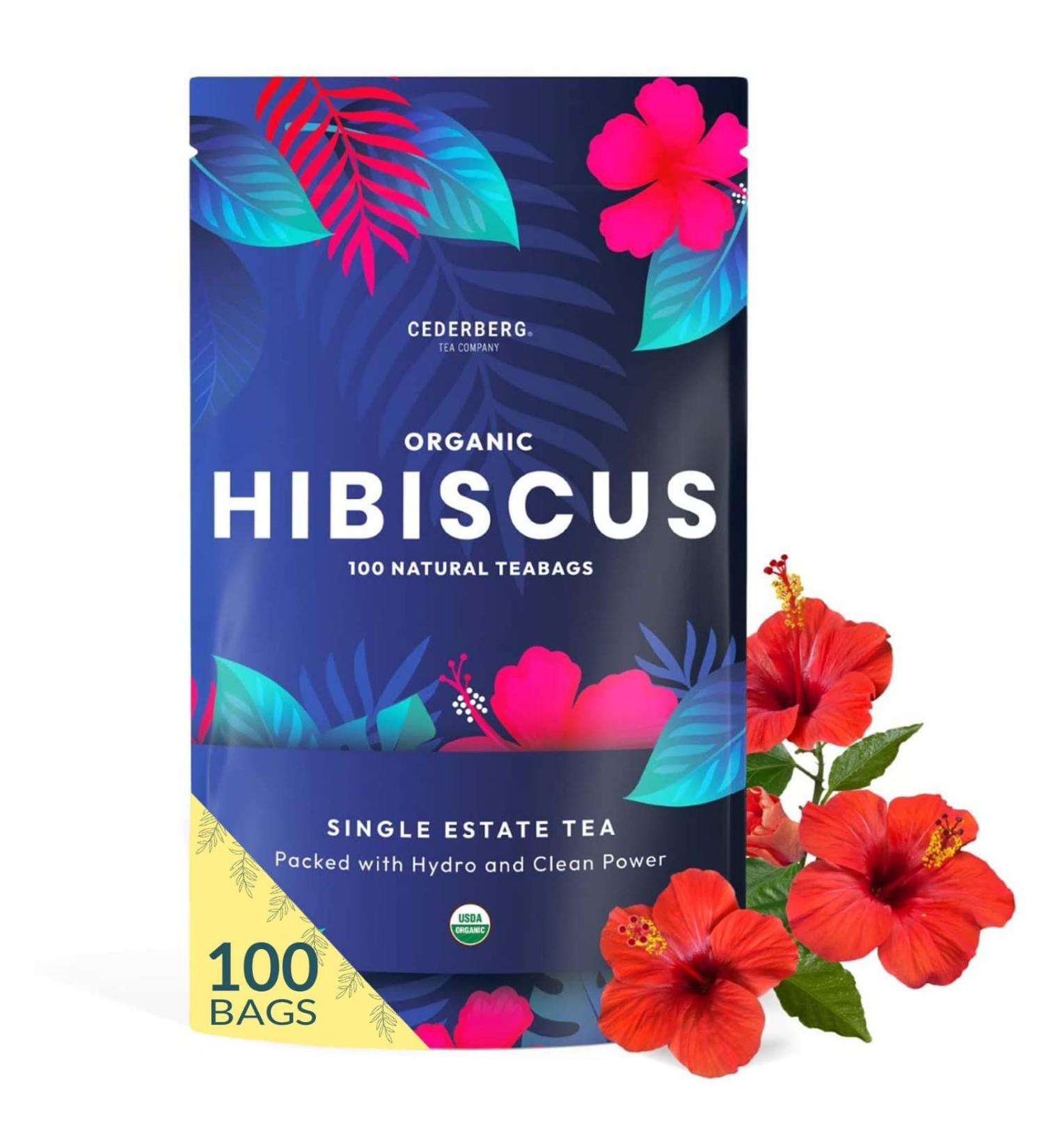 Organic Hibiscus Tea - 100 Tea Bags | Single Origin Herbal Tea | Eco-Friendly & Non-GMO | Caffeine-Free & Sugar-Free | Cederberg Tea Company - Buy Online on GoSupps.com