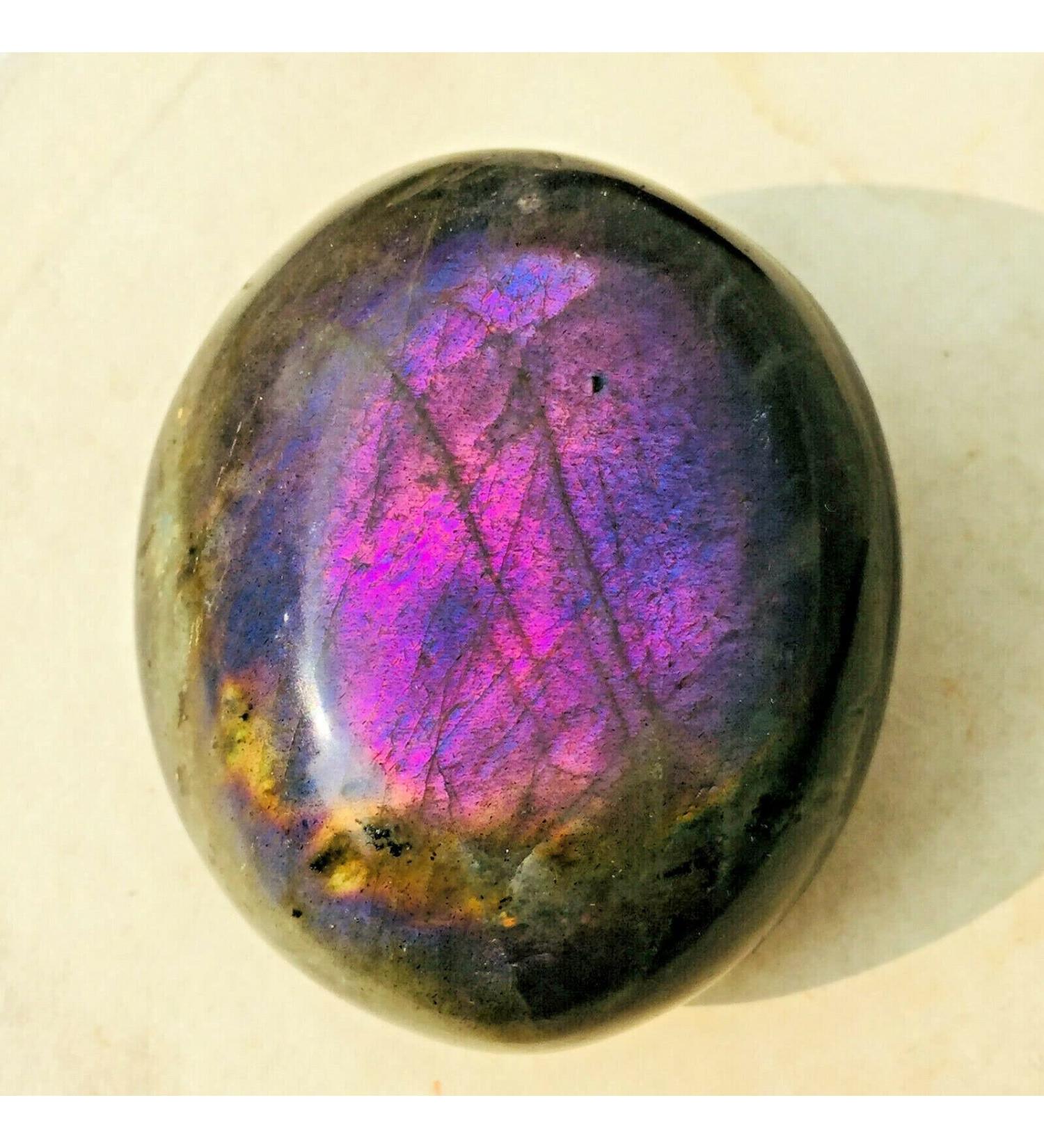 100g Dark Purple Flash Labradorite Crystal Gemstone Palm Stone Specimen Suitable for Home Chakra Reiki Balancing - Buy Online on GoSupps.com