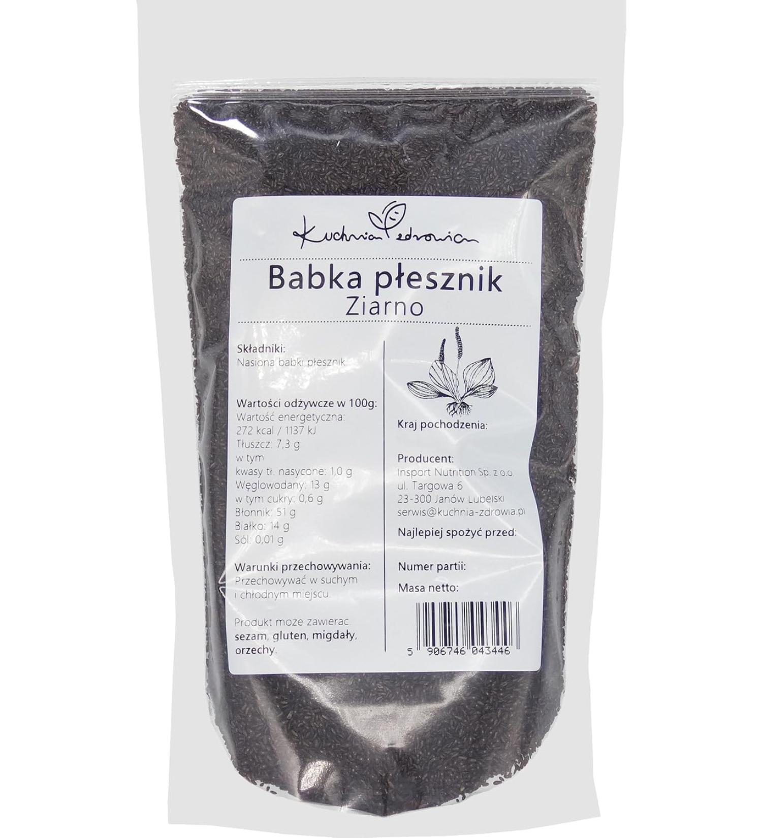 Kuchnia Zdrowia - Psyllium Seed Husks - No Additives - High Fiber Content - Leak Proof Zipper Packaging - Doypack: (1000 Grams) - Buy Online on GoSupps.com