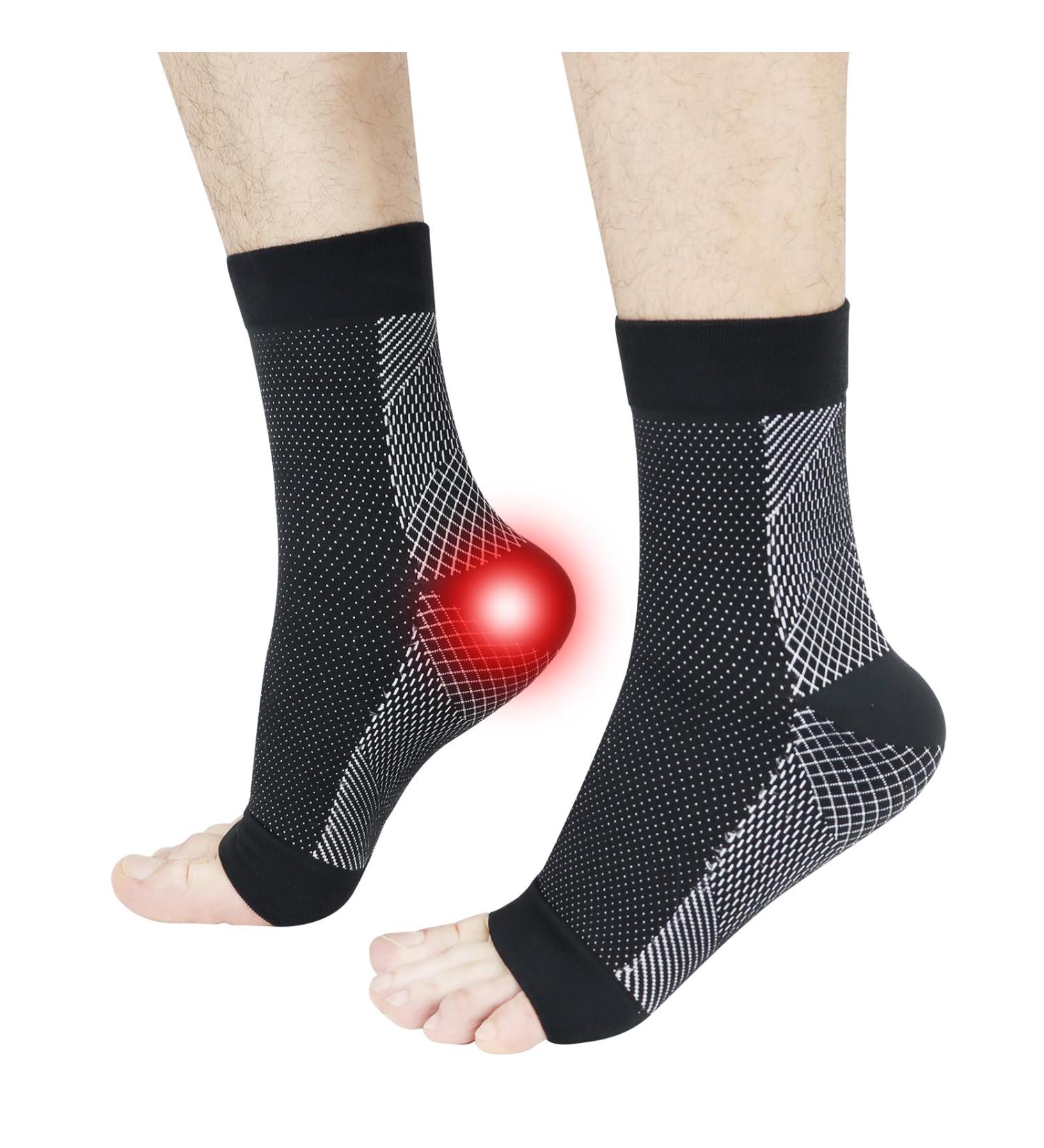 Feeljam Nano Neuropathy Socks | Plantar Fasciitis Relief | Compression Socks for Ankle Pain | L-XL Black - Buy Online on GoSupps.com