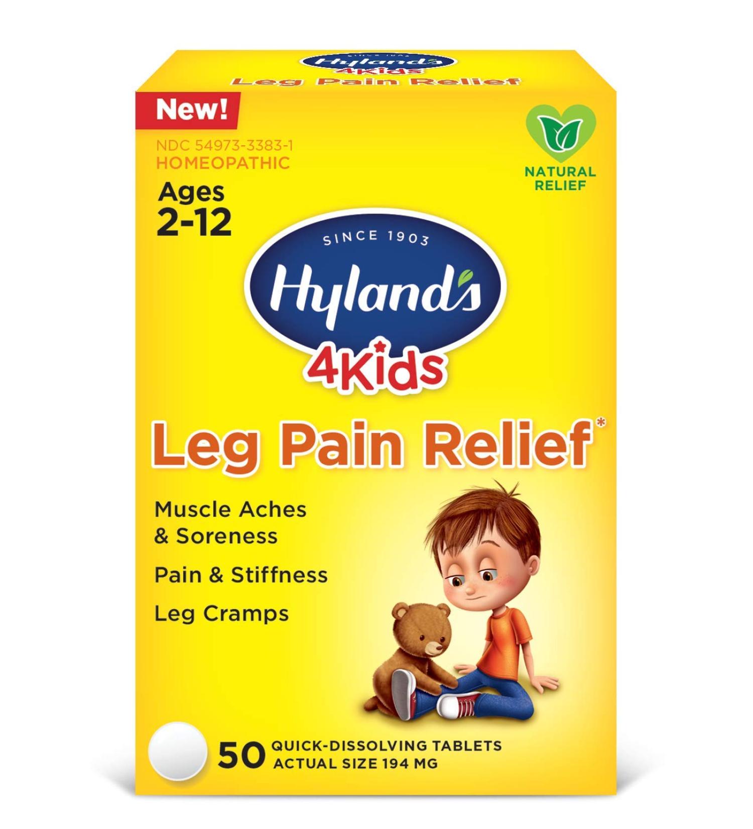 Hyland's 4 Kids Leg Pain Relief - Natural Relief for Muscle Aches, Soreness & Cramps - 50 Tablets - Buy Online on GoSupps.com