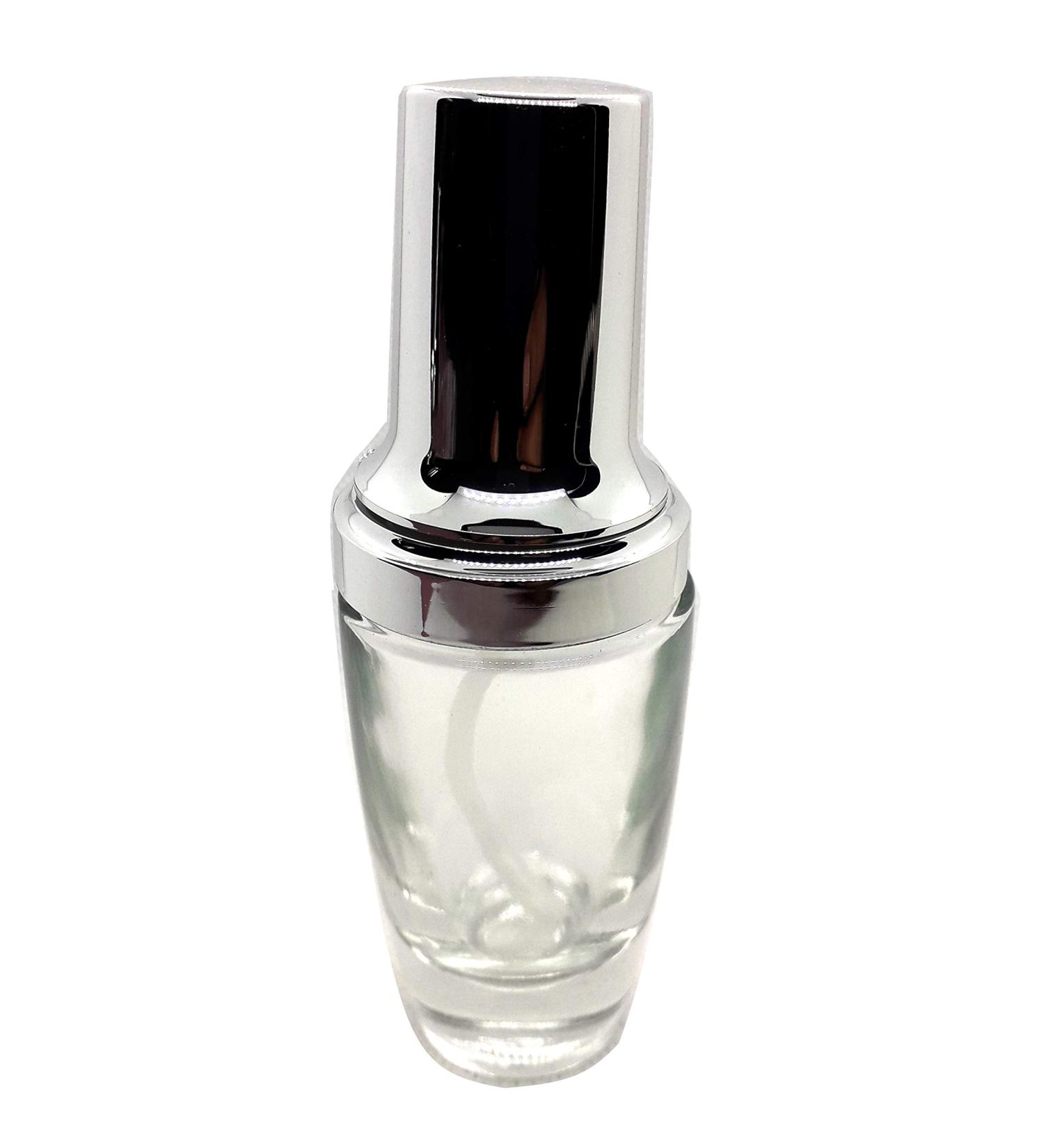 Empty Glass Perfume Bottle Conical with Silver Fine Mist Atomiser (30ml)